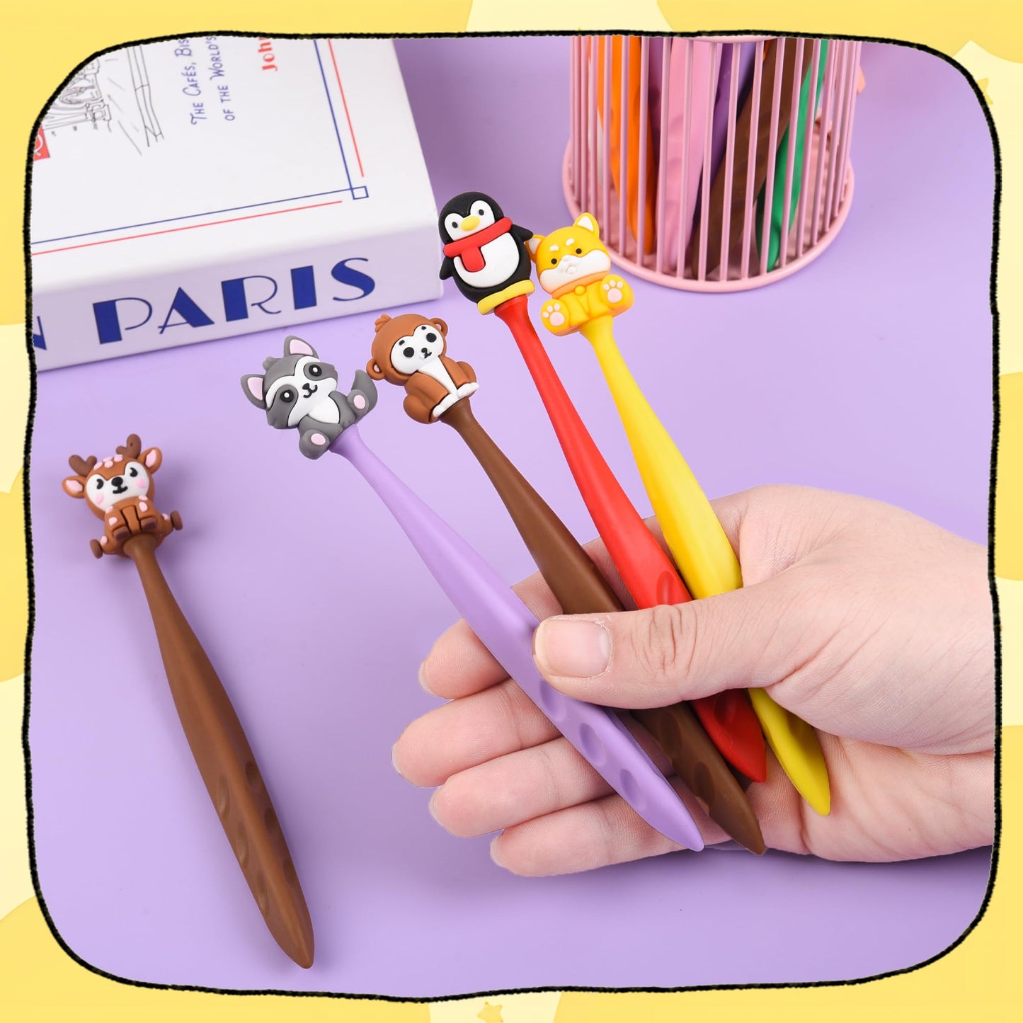 48 Pcs Cute Animals Bobblehead Eraser for Pencils Kawaii Erasers Cute School Supplies Fun Cartoon Erasers Back to School Supplies Birthday Classroom Gifts