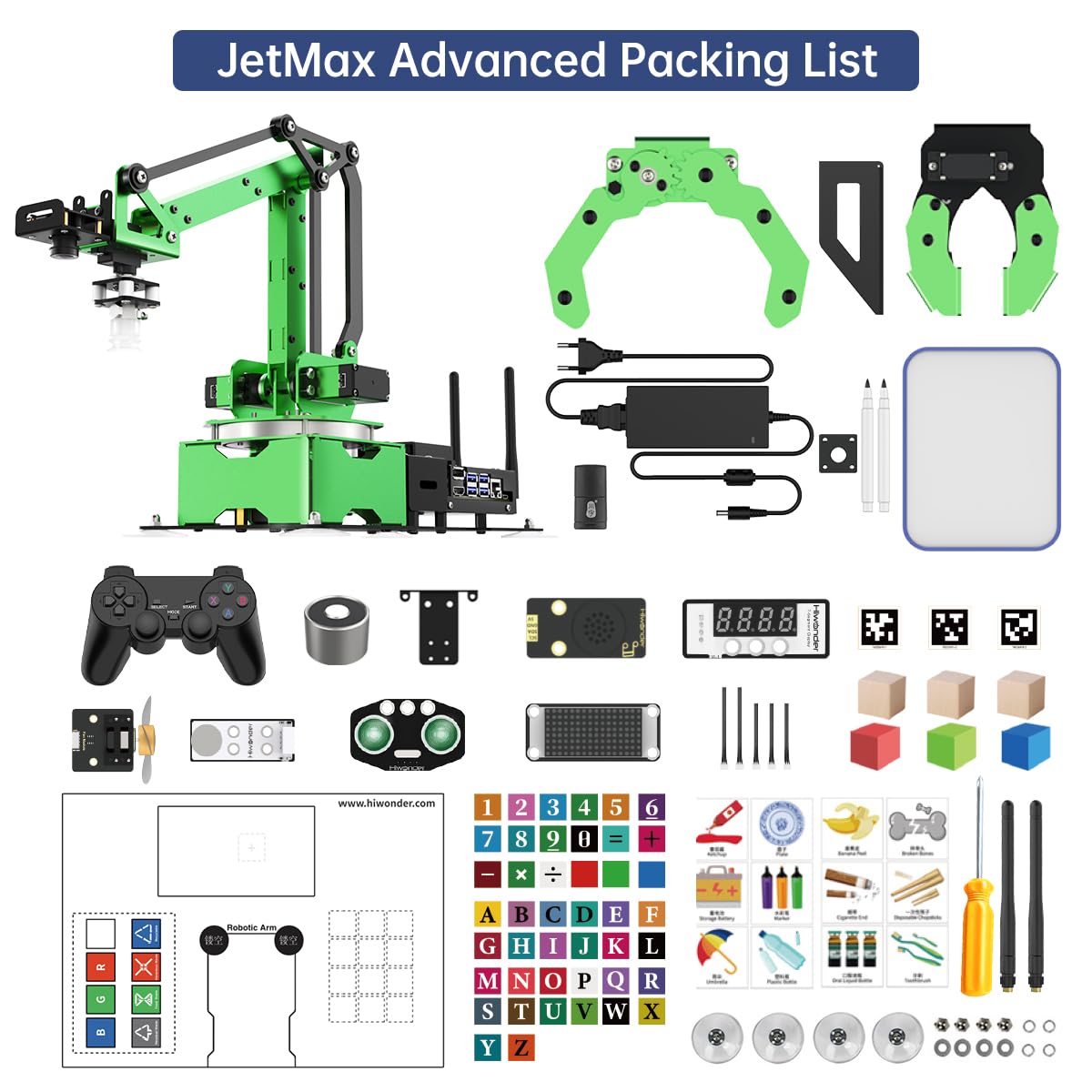 HIWONDER JetMax Jetson Nano AI Robot Arm ROS Open Source Vision Recognition Program Robot with Detailed tutorials and Source Codes