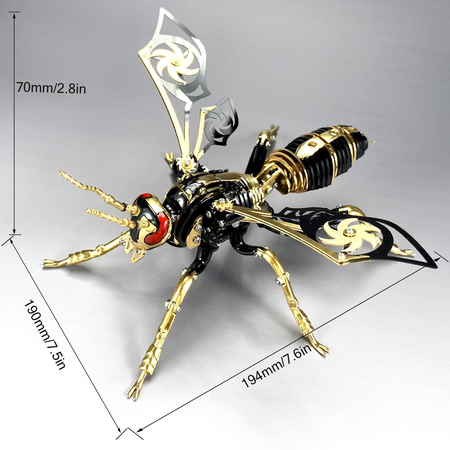 3D Metal Puzzles for Adults Mechanical Wasp Model Kits Building Blocks the Northern Giant Hornet Difficult DIY Assembly for Men