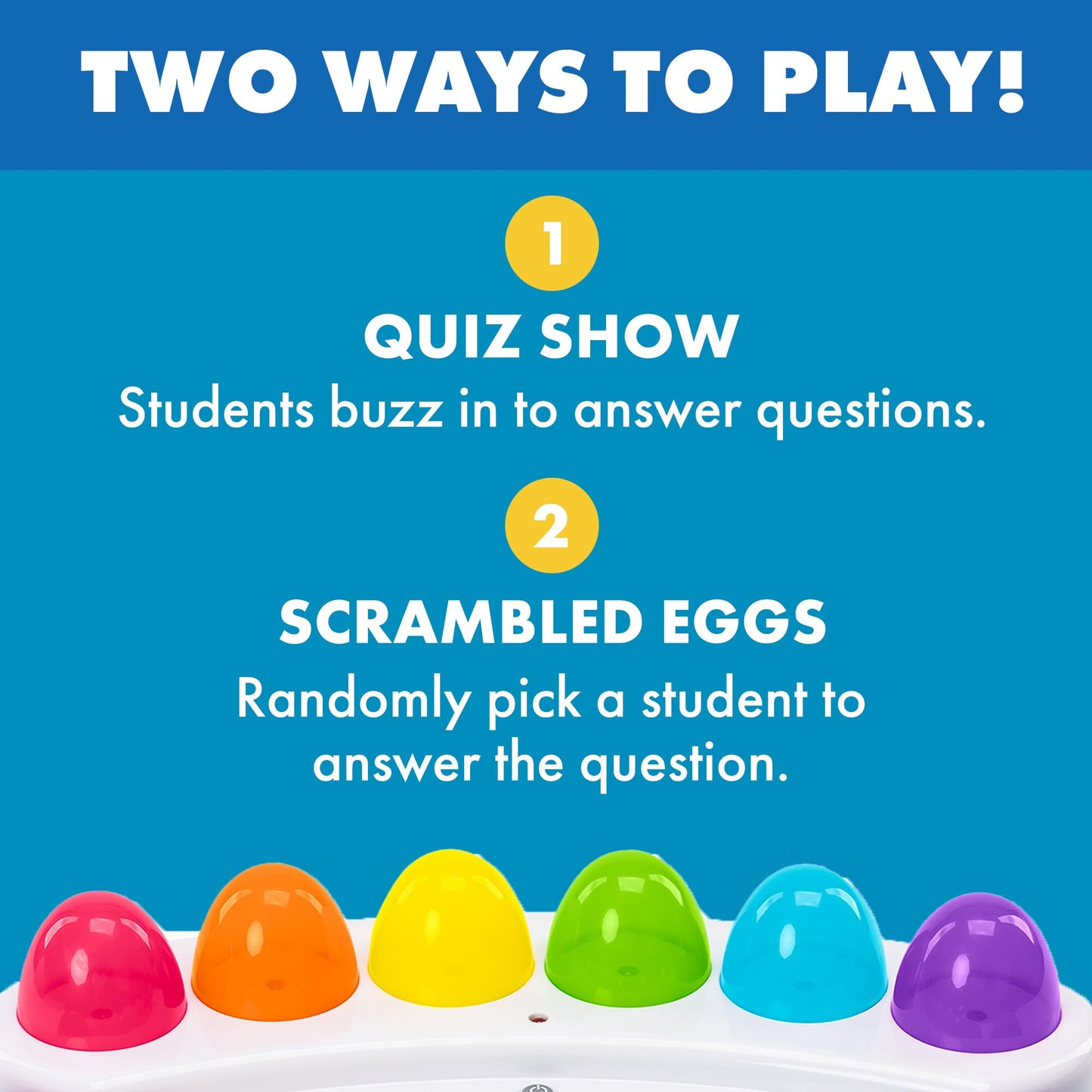 Educational Insights Wireless Eggspert 2.4 GHz - Game Buzzers with Lights and Sound, Classroom Trivia Game Show Buzzers, Answer Button Set for Class Quiz Games, Must-Have Teacher Resources