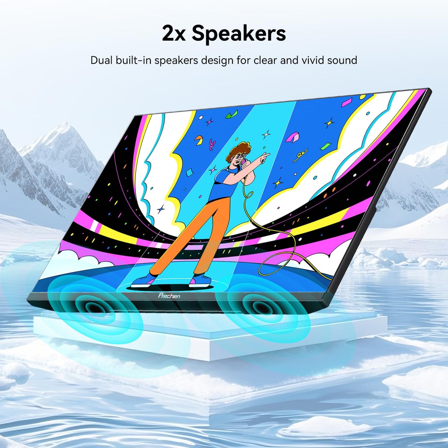 Prechen 21.5 Inch Portable Touchscreen Monitor, 1080P Computer Touch Screen w/VESA Stand Touch PC Display, 75Hz, Multi-Touch Monitor, DC HDMI & USBC for Phones PC Phone Business,Black