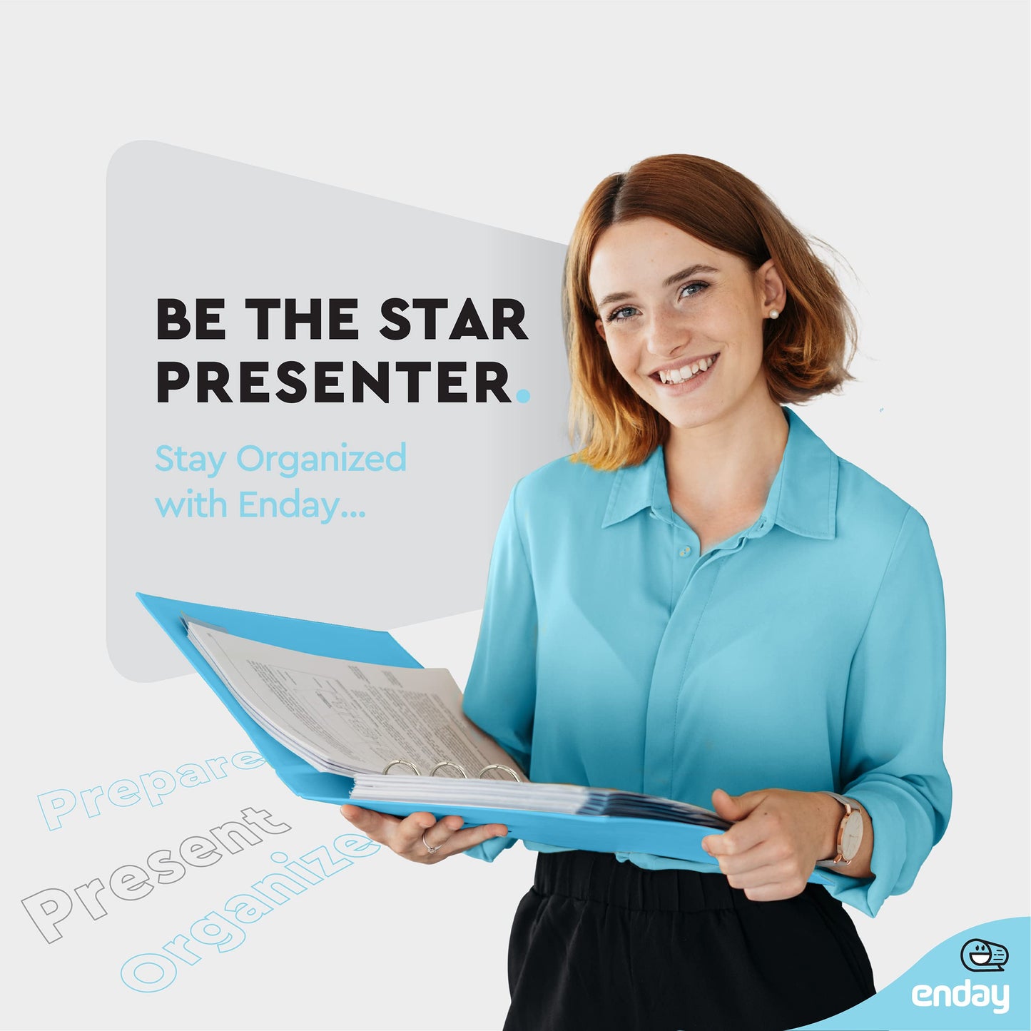 Enday 3 Ring Binder 1.5 Inch, Blue Heavy Duty Three Ring Binder, 325 Sheets Capacity - 1.5 Inch Binder for Home School and Office