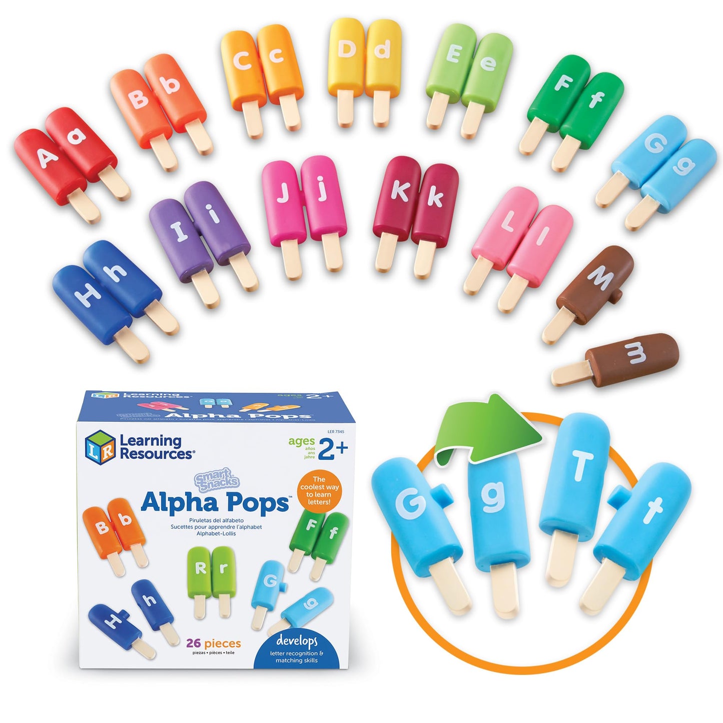 Learning Resources Smart Snacks Alpha Pops - Toddler Educational Alphabet Toys, ABC Puzzles, Ice Cream Toy, Preschool Classroom Must Haves, Homeschool, Toddler Letter Learning , Gifts for Kids