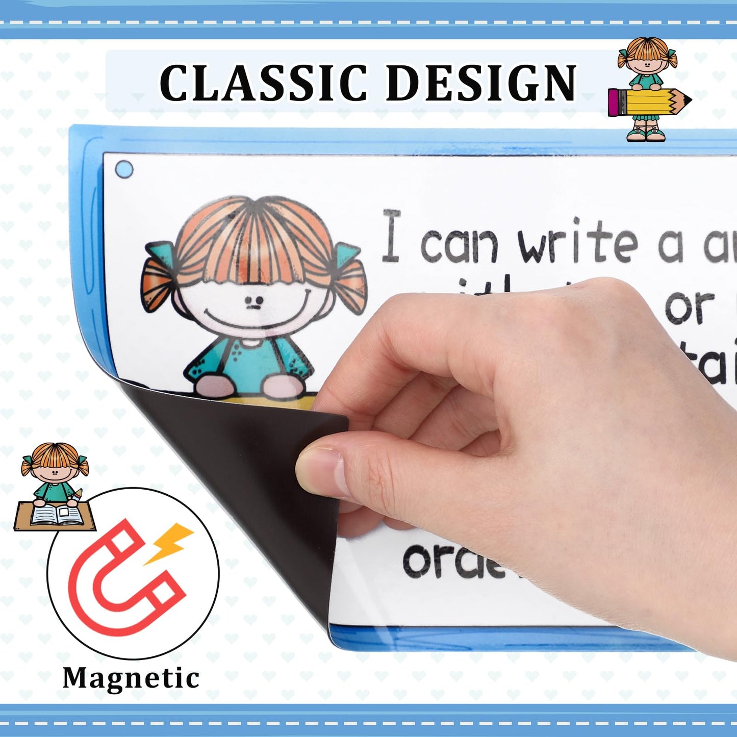 Feifeiya 12 Pcs Crayon Magnetic Teacher Organization Chart for Classroom Learning Objectives Dry Erase Label Paper Organization Chart Whiteboard Decoration for Student Goal Target Teaching Supplies