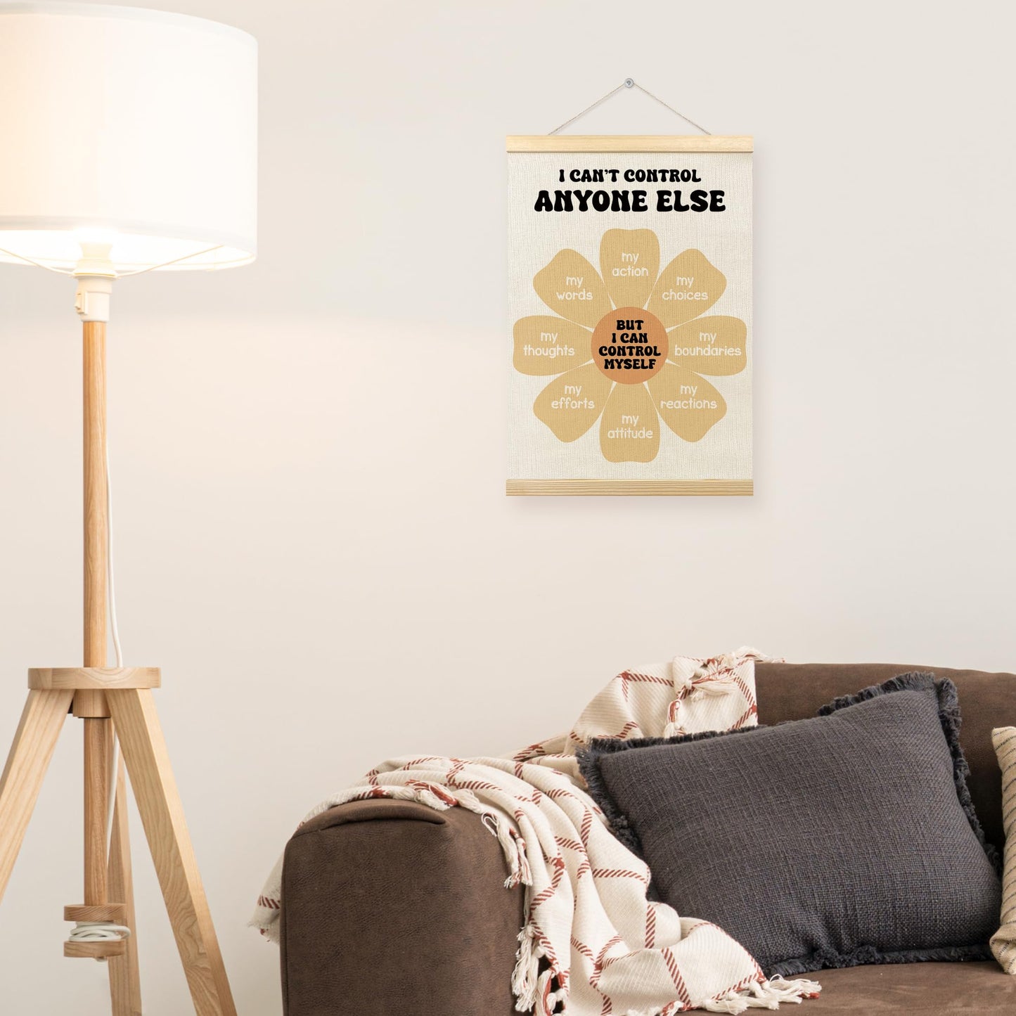 TLESKE Mental Health Classroom Poster Hanger Frame, Psychology Hanging Wall Art Room Decor for School Counselor Therapy Therapist Office, Things I Can Control Banner Print, Calming Room Decor, 12x16