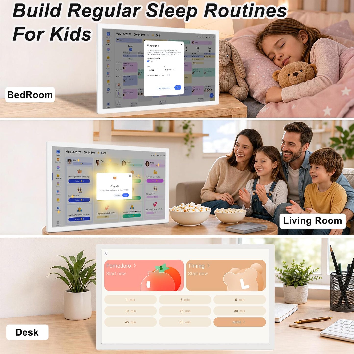 27" Digital Calendar Electronic for-Family-Meal-Planner - Touchscreen Smart Calendar for Business Schedule, Star Rewards, Chort Chart, Wall Mountable, Auto-Sync Google iCloud Outlook, Gift for Mom Dad