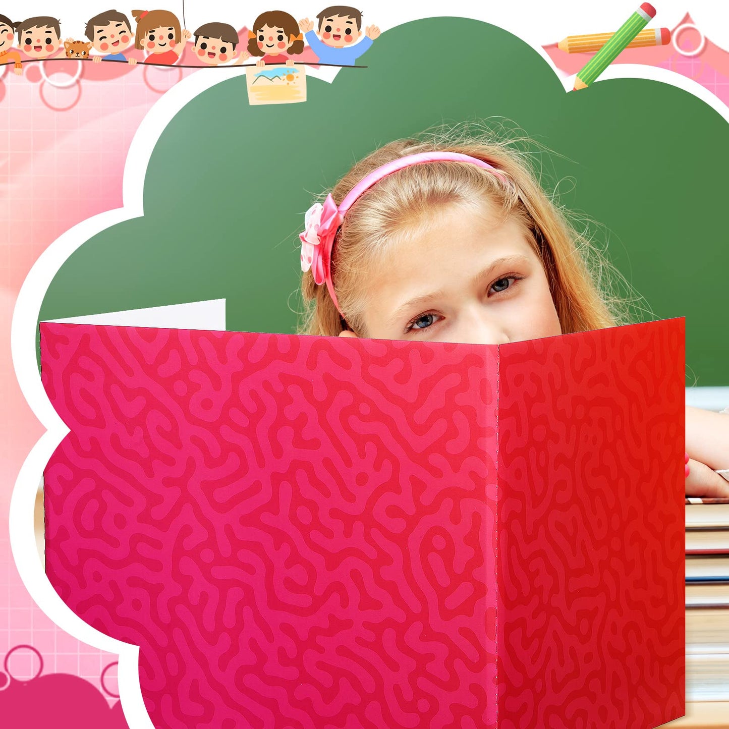 SATINIOR 24 Pcs Privacy Folders for Students, Desk Dividers for Classroom Testing, Student Privacy Boards Classroom Must Have, School Teacher Supplies(Swirl Style,Colorful)