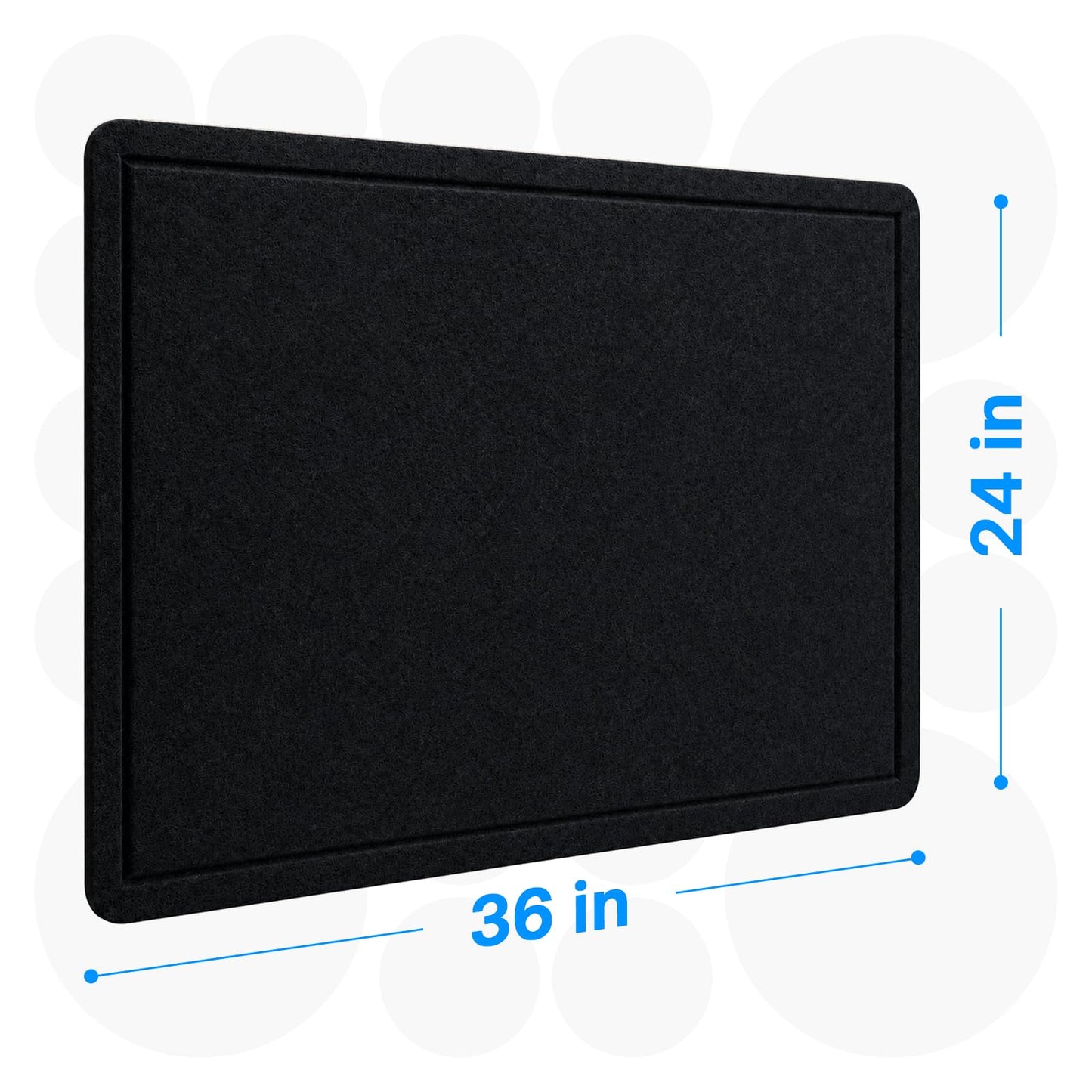 OWLKELA 36 x 24 inch Felt Bulletin Board, Self-Adhesive Pin Board with 20 Pushpins, Cork Board Alternative for Office Home School, Black