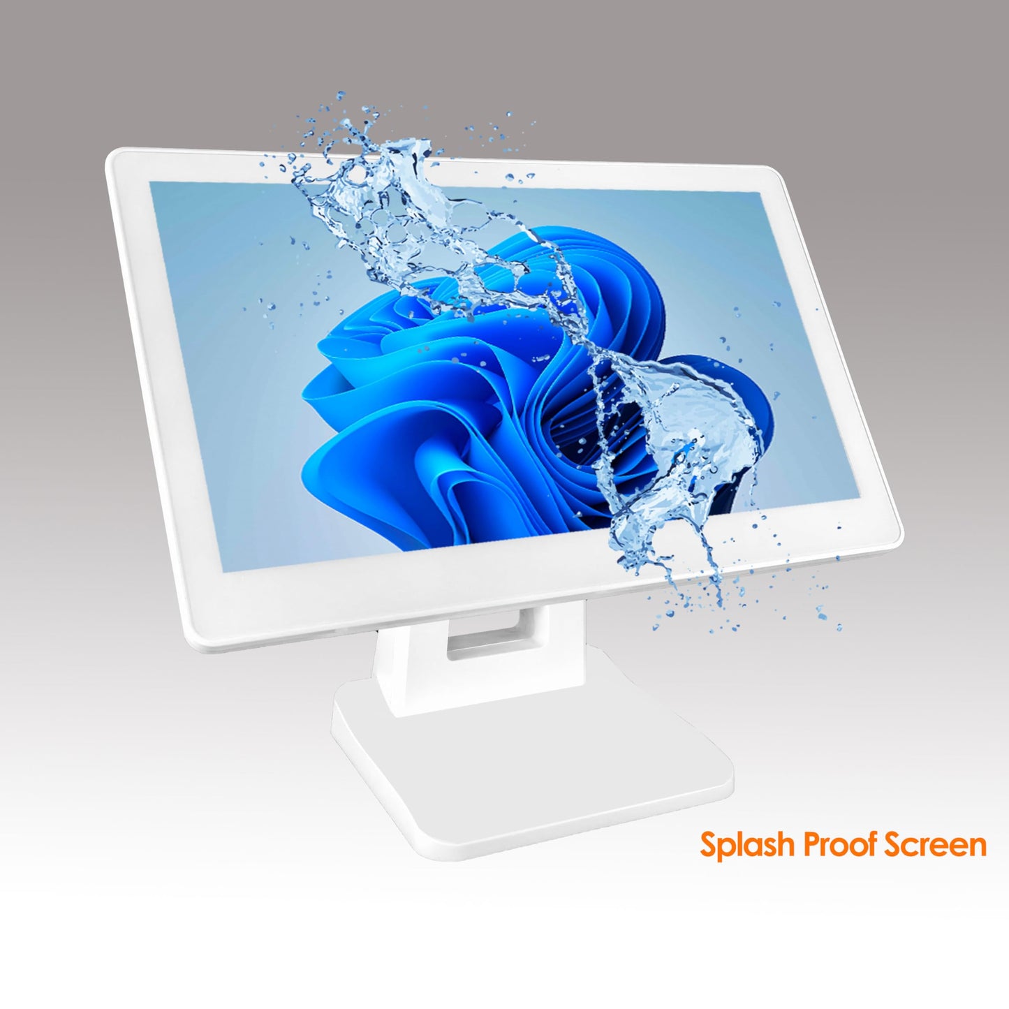 Commercial Grade 17.3 Inch 1920 x 1080 FHD Touchscreen POS Monitor, 10 Points Touch HDMI VGA, Waterproof Dustproof Screen, Indusitrial, Office, Retail, Gym, Warehouse (White)