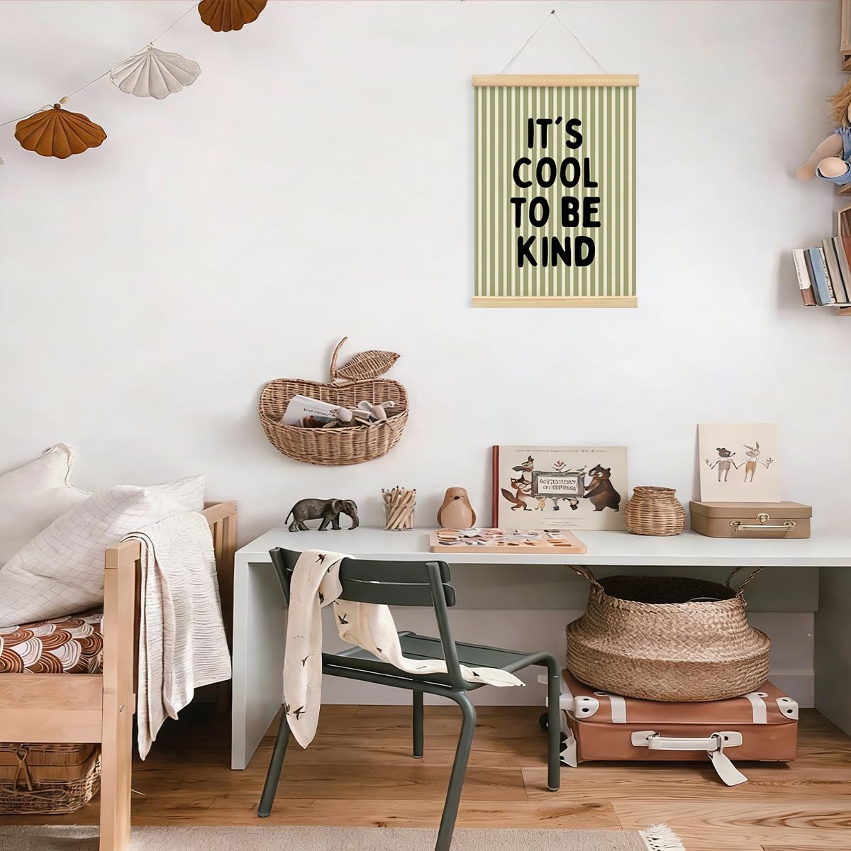 STHTTSW Kids Room Decor,Sage Green Classroom Wall Decor,It's Cool to Be Kind Banner,Baby Nursery Decor Wall Hanging Flag for Bedroom Playroom Classroom Kids Rroom 12x16 Inch
