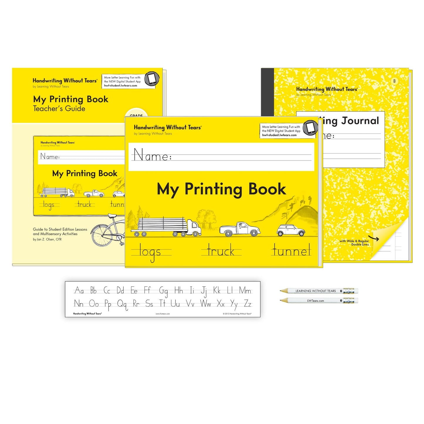 Handwriting Without Tears, 1st Grade Printing Bundle, Age 6+, 1st Grade+, Student Workbook, Writing Journal & Teacher's Guide, School & Home, Language Arts, Tutoring, Tiny Pencils, Desk Strip