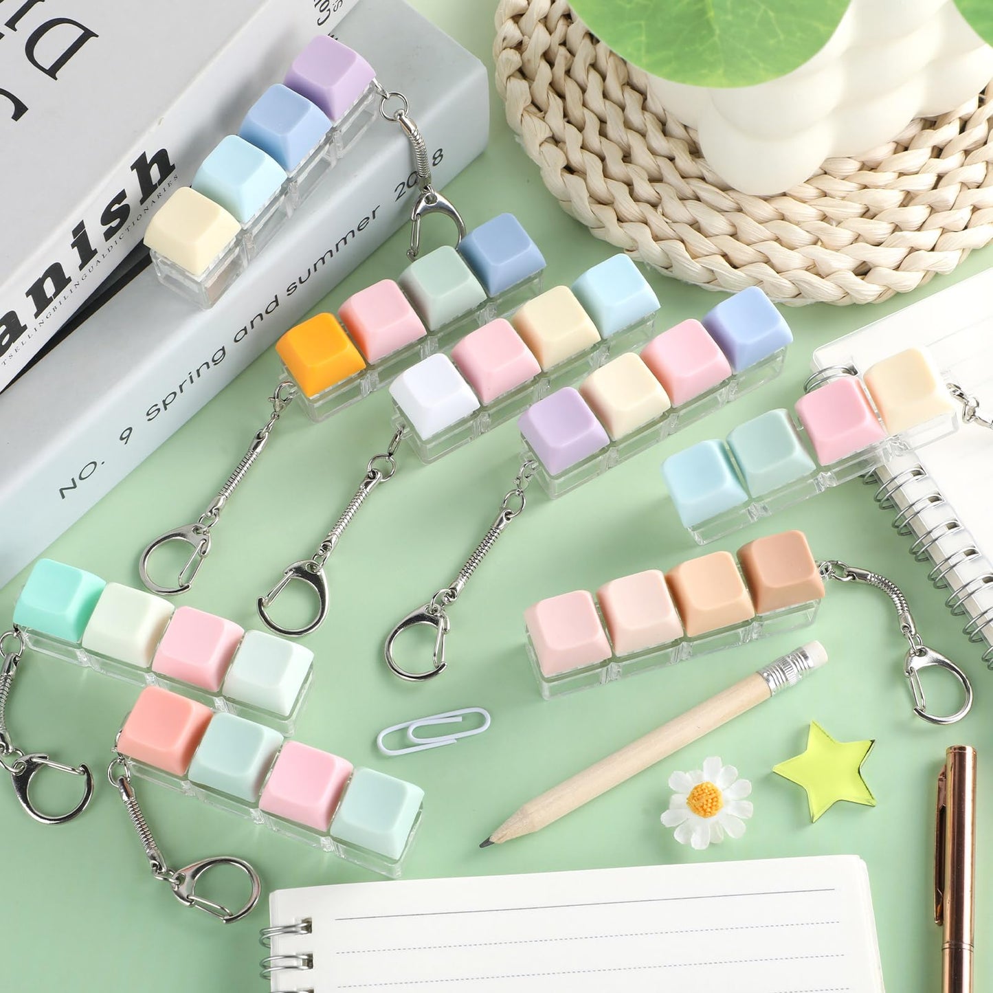 24 Pcs Keyboard Fidget Toys Stress Relief Fidget Clicker Keyboards Set Colorful Keyboard Decompression Toys Button Stress Relief Gifts for Adults to Relieve Stresses Pass Time Party Giveaways Favors