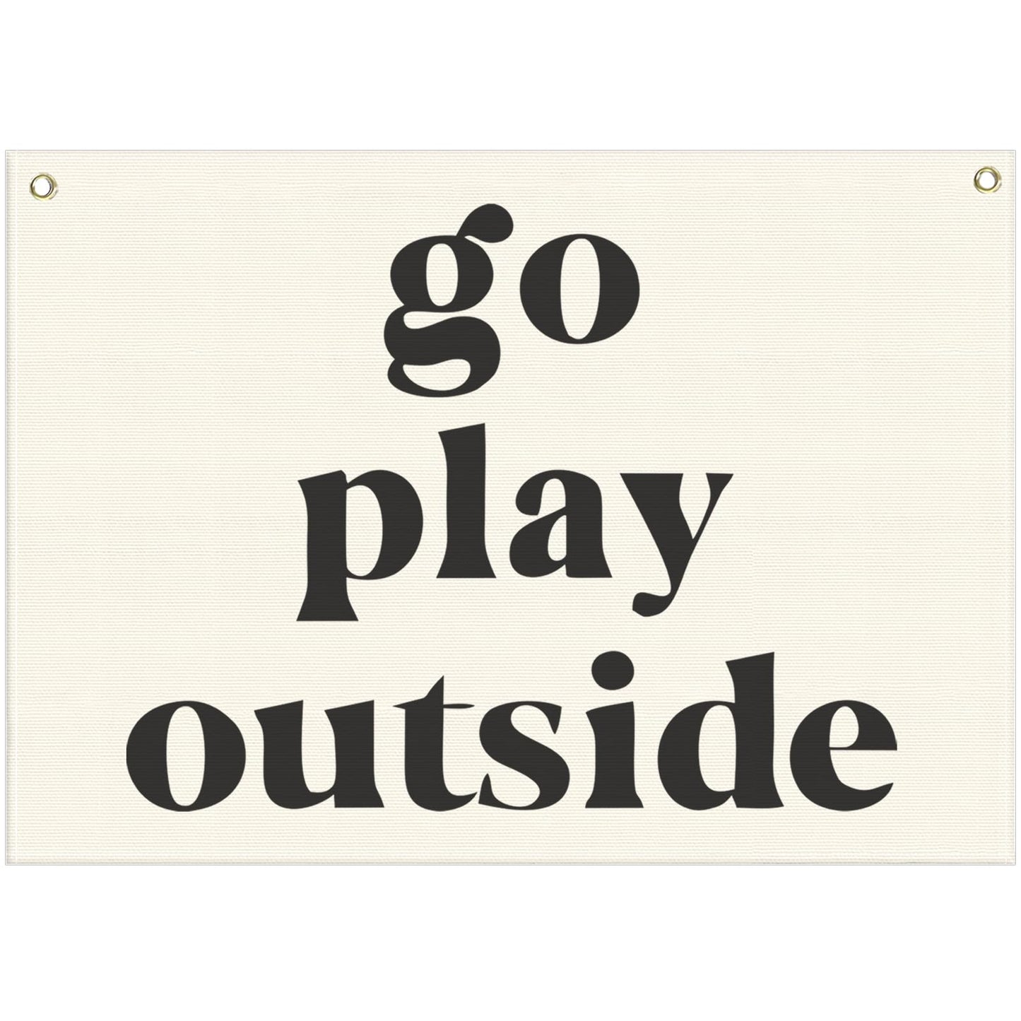 Nursery Rectangular Canvas Banner Wall-Hanging Flag Wall Art Decor for Baby Boy Girl,Kids Room Playroom Bedroom Game Room Kindergarten Decor,Birthday Christmas Gift-Go Play Outside-28.5"L×20"W