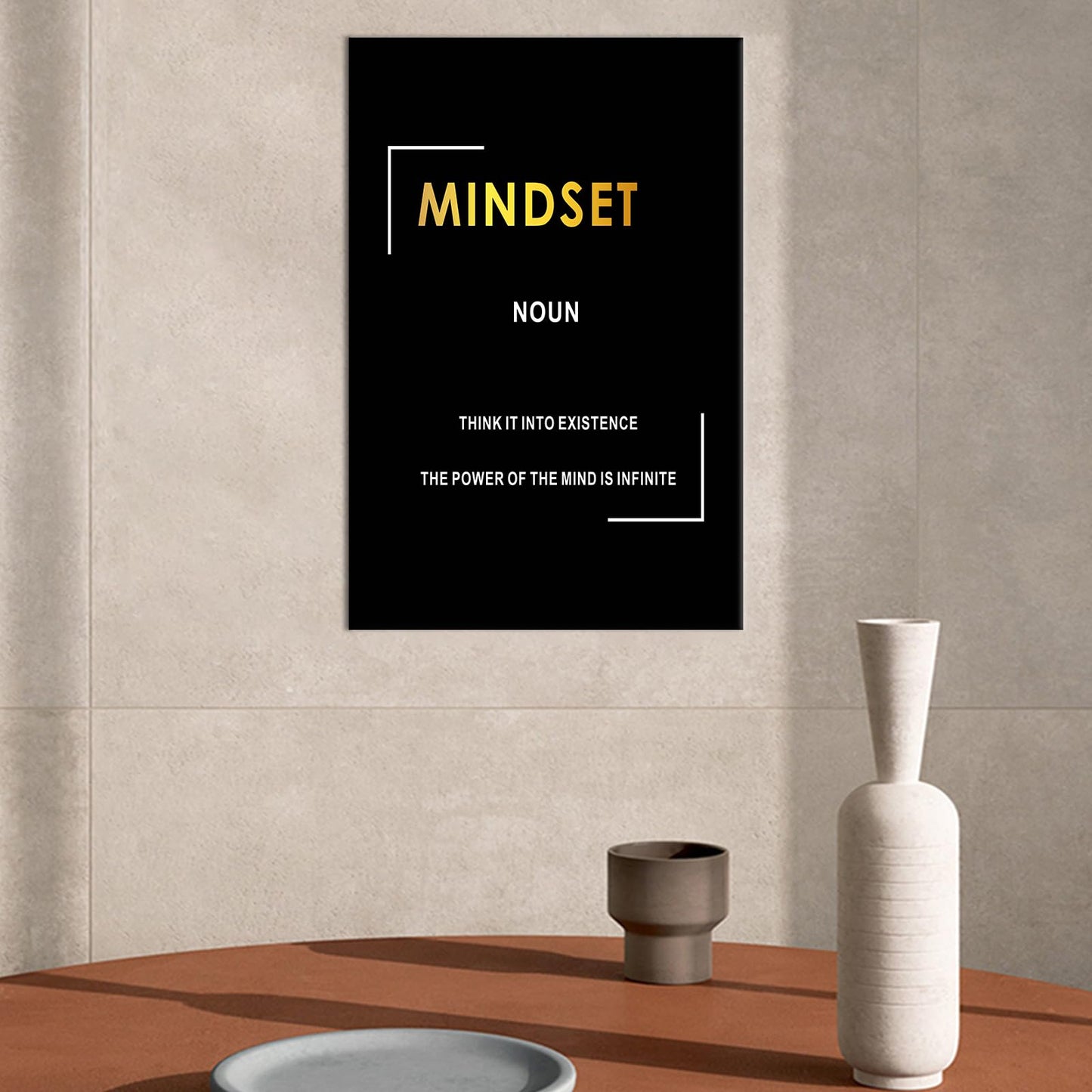 Motivational Canvas Wall Art Work Inspirational Entrepreneur Quotes Picture Poster Positive Mindset Motto Painting Print Artwork for Bedroom Living Room Wall Decoration Ready to Hang [12''Wx 18''H]