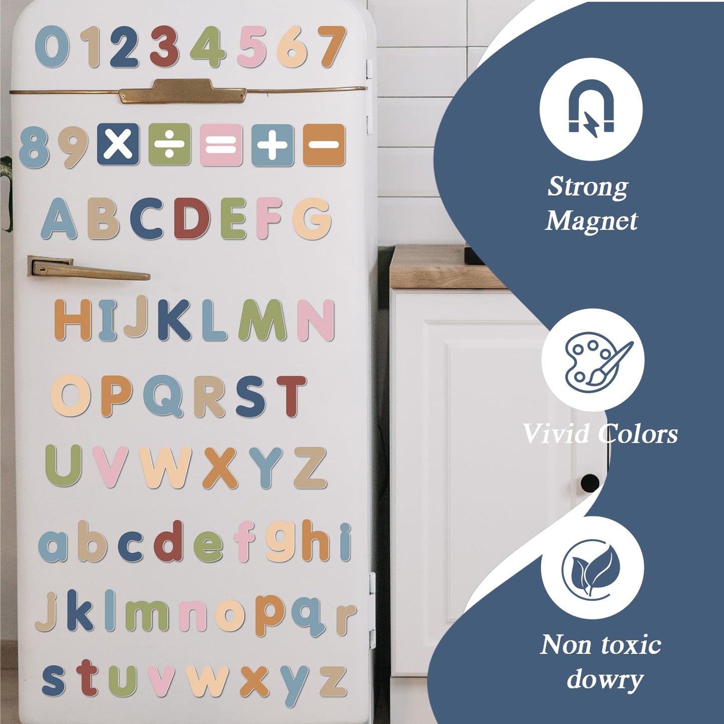 77 PCS Magnetic Letters and Numbers Fridge Magnets ABC Alphabet 123 Math Educational Learning Refrigerator Whiteboard