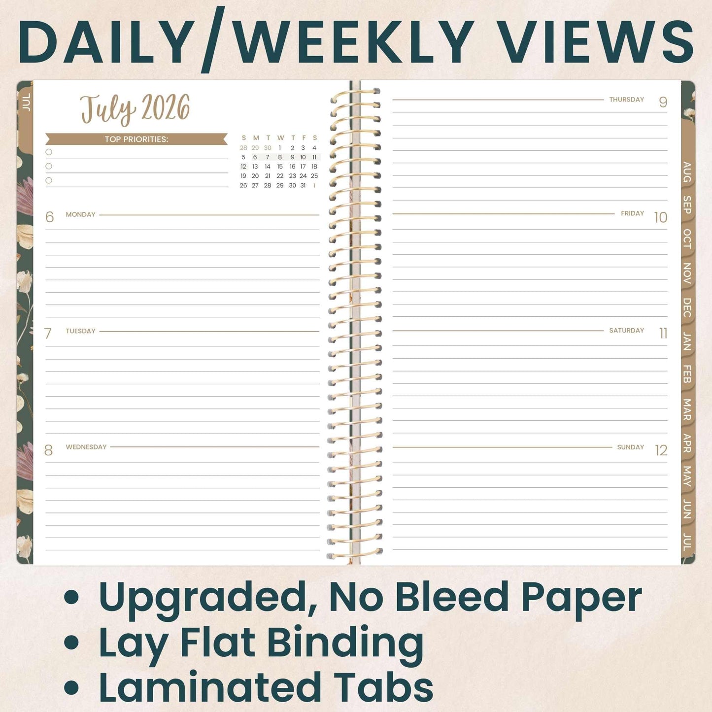 bloom daily planners 2026-2027 Planner - Academic Year (July 2026 - July 2027) Monthly & Weekly Soft Cover Planner for Women - 13 Month Calendar Agenda Book with Stickers - 5.5" x 8.25" - Butterfly Garden
