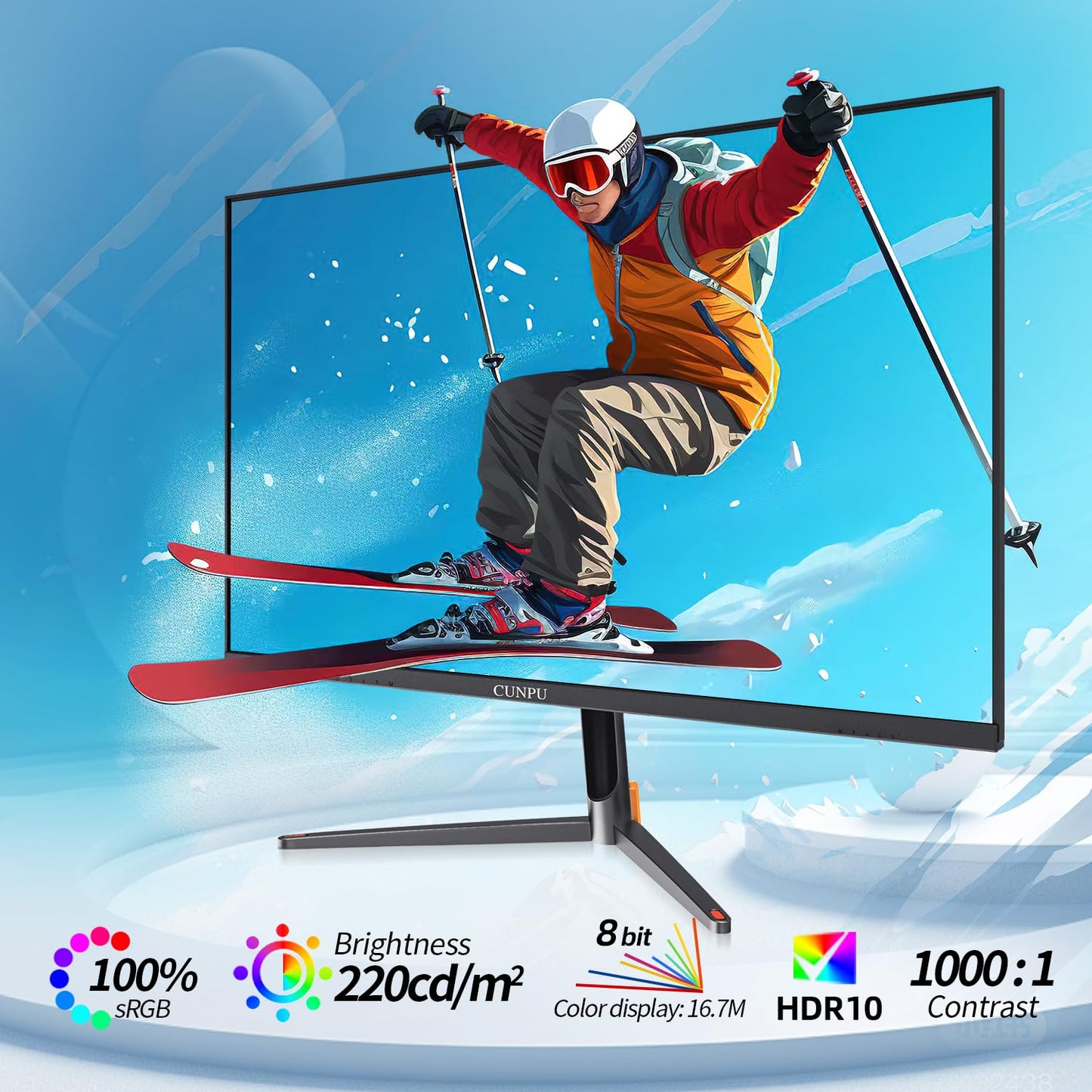 CUNPU 24 Inch Touchscreen Monitor, 10 Point Touch, FHD 1080P 75Hz IPS Screen, 100% SRGB, VESA Wall Mountable, Tilt Adjustment, VGA HDMI USB for PC, Laptop Business & Work Station, Warehouse