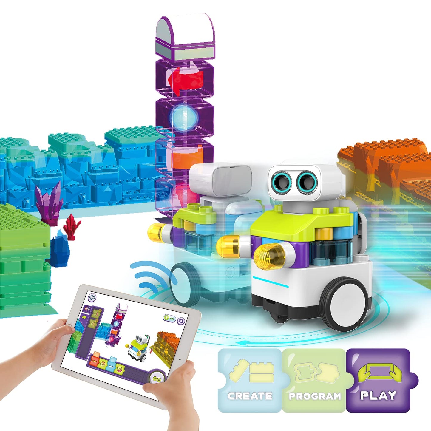 PAI TECHNOLOGY BOTZEES Classic Plus Coding Robots for Kids, Remote Control Robot, 8 in 1 AR STEM Toys for 4+ Years Old Kids (APP Based, iOS, Android and Kindle Fire Compatible)