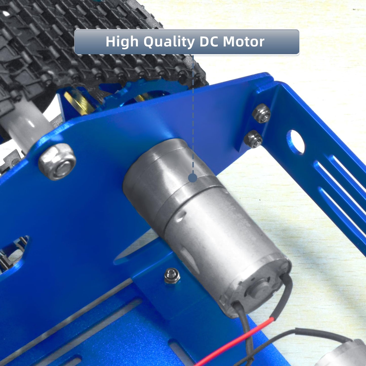 YonPhsy Tank Car Chassis with DC Geared Motor, Shock Absorbing Robot Chassis Full-Metal Robotic Moving Platform Track for RaspberryPi Arduino Jetson Microb DIY Maker Smart Robot Car Learning Kit