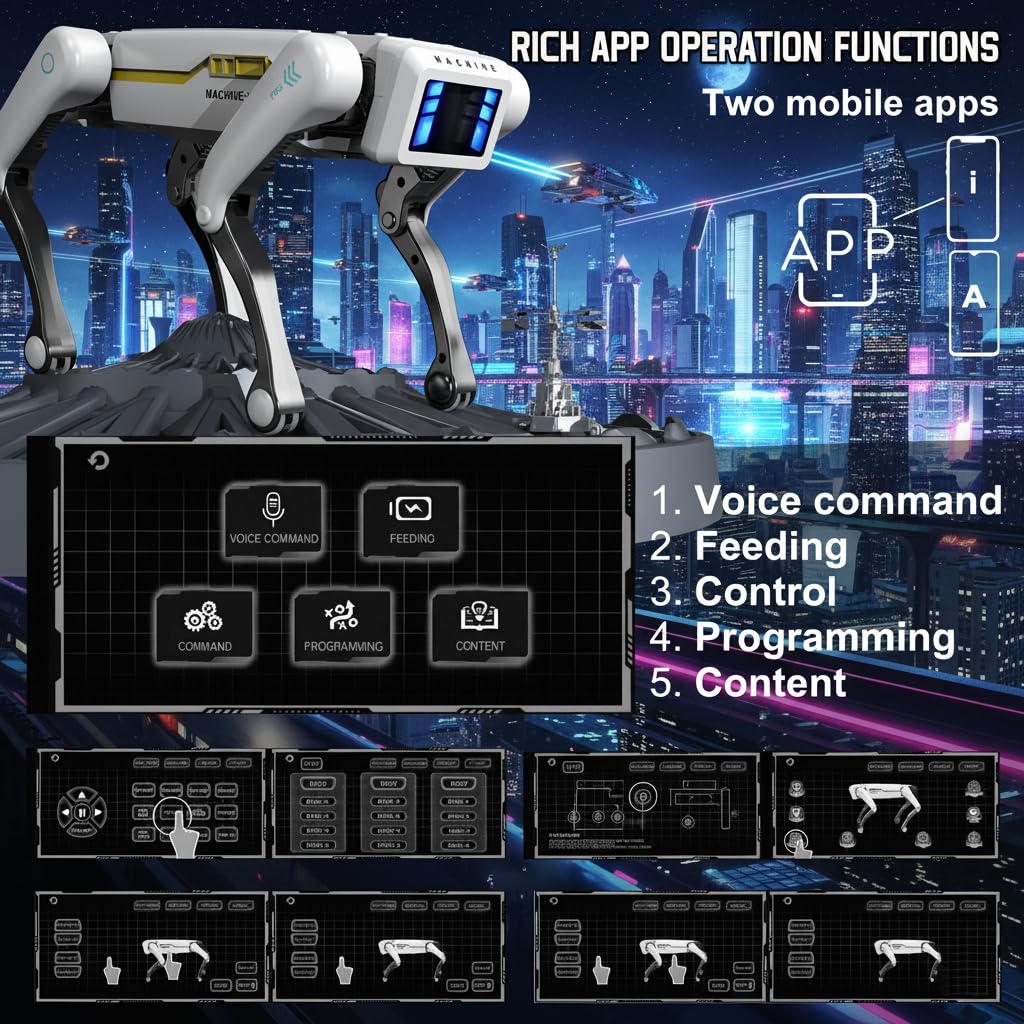 EVADA Robot Dog Smart - Interactive STEM Pet with Voice Control, 30+ Actions & APP Programming, Durable Design for Kids Age 6+ (Compatible with iOS/Android)