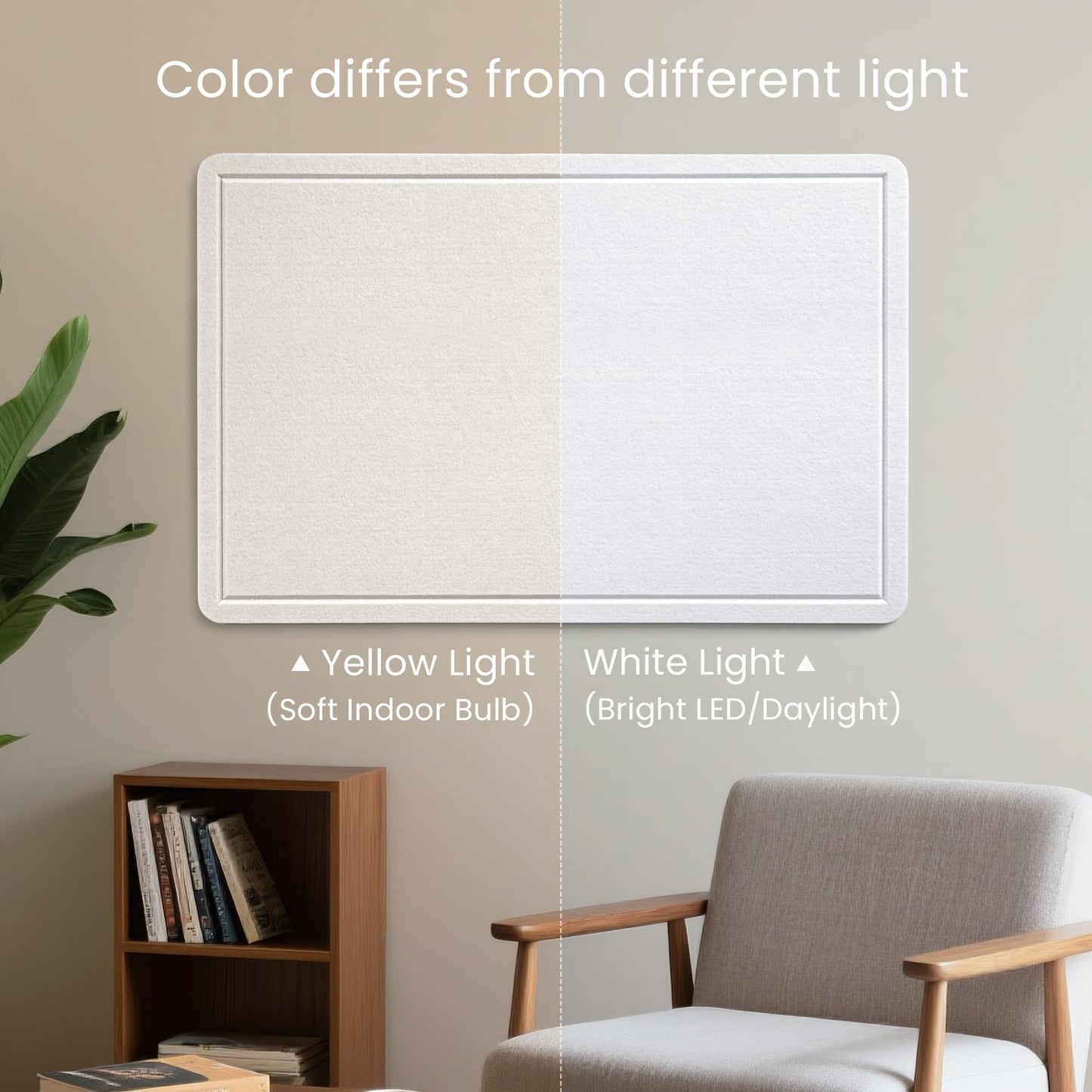 Lightomorrow Bulletin Board, 36 x 24 inches Felt Board - Decorative Pin Board, Cork Board Alternative for Wall, 3' x 2' Foldable Self-Adhesive Vision Board Prayer Board with 20 Pushpins - White