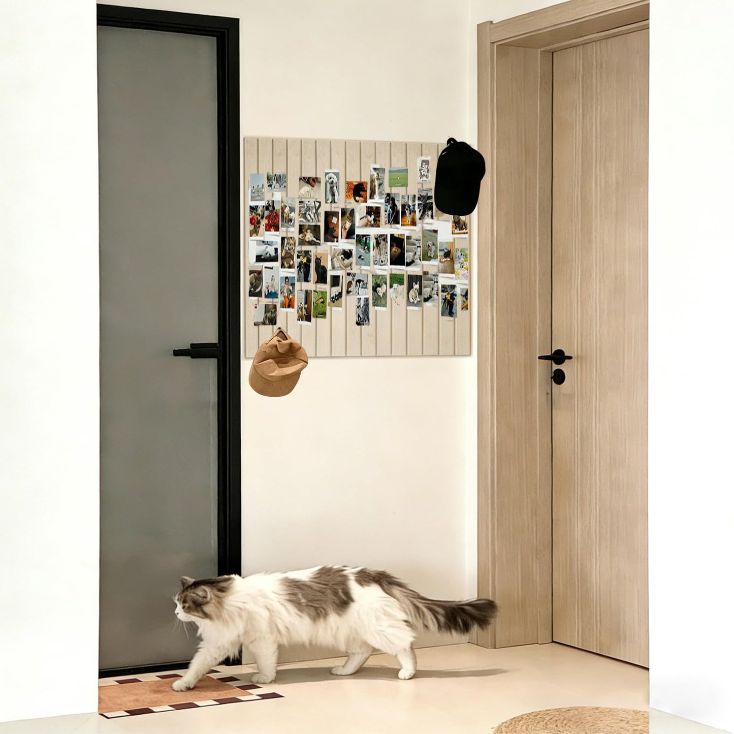Felt Bulletin Board 11.8"*11.8",6-Pack Felt Wall Tiles,Cork Board Office Decor, Felt Wall Panels Set to Use in Office & Home Decor, Classroom Decor, Vision Board to Display Your Photos(Light Camel)
