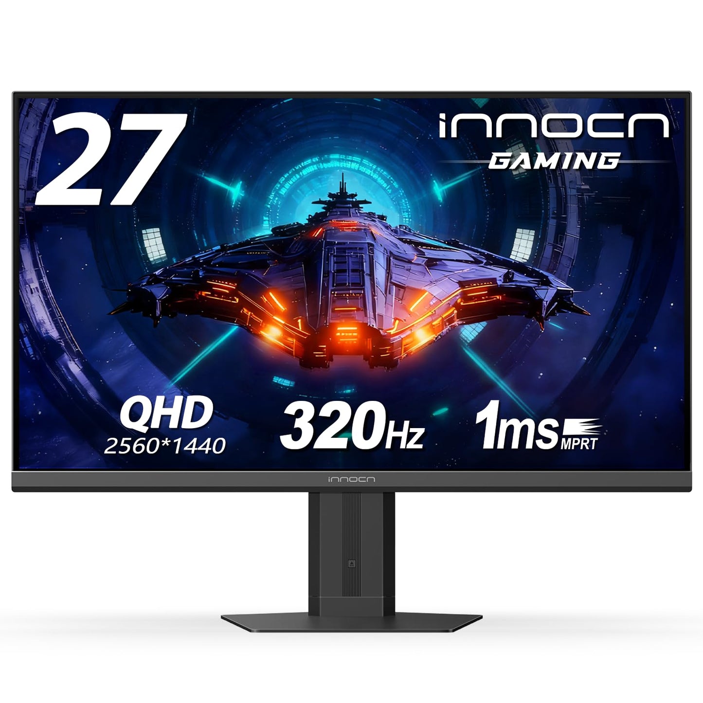 INNOCN 27" Gaming Monitor 2K QHD 2560 x 1440P 240Hz 320Hz 1ms IPS PC Computer Display, HDMI 2.1, DP 1.4, HDR 400, Eyes Care, Height/Pivot Adjustable, VESA Mountable, 27G2T