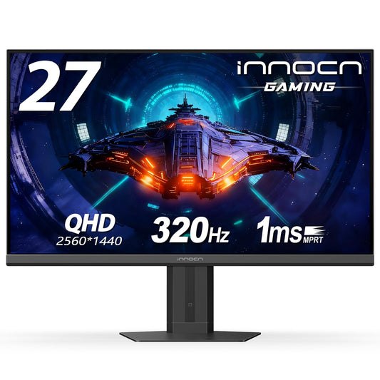 INNOCN 27" Gaming Monitor 2K QHD 2560 x 1440P 240Hz 320Hz 1ms IPS PC Computer Display, HDMI 2.1, DP 1.4, HDR 400, Eyes Care, Height/Pivot Adjustable, VESA Mountable, 27G2T