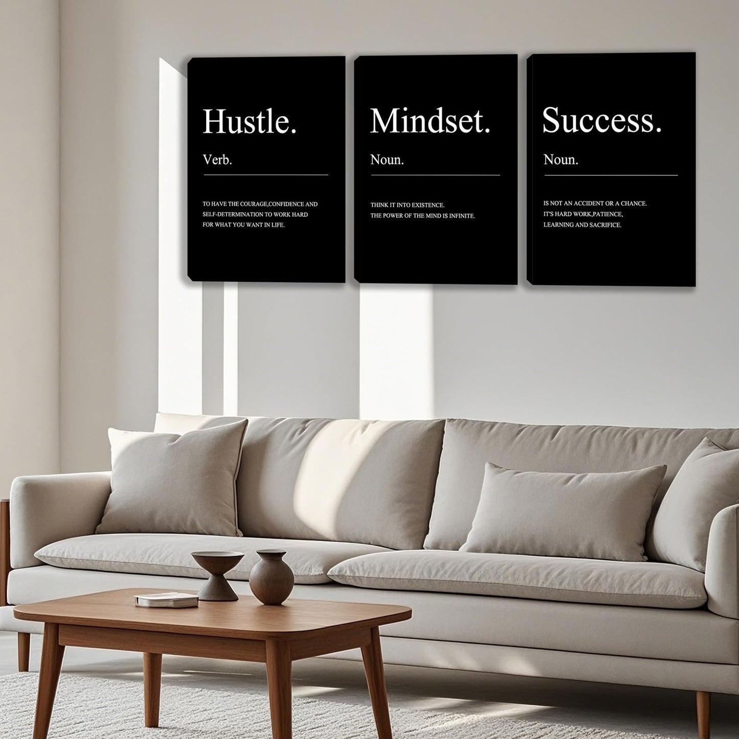 3 Panel Print Canvas Wall Art Motivational Office Wall Decor Painting Inspirational Posters Modern Inspiring Artwork for Home Living Room Bedroom Wall Decor Office Wall Art Ready to Hang - 36"Wx 16"H