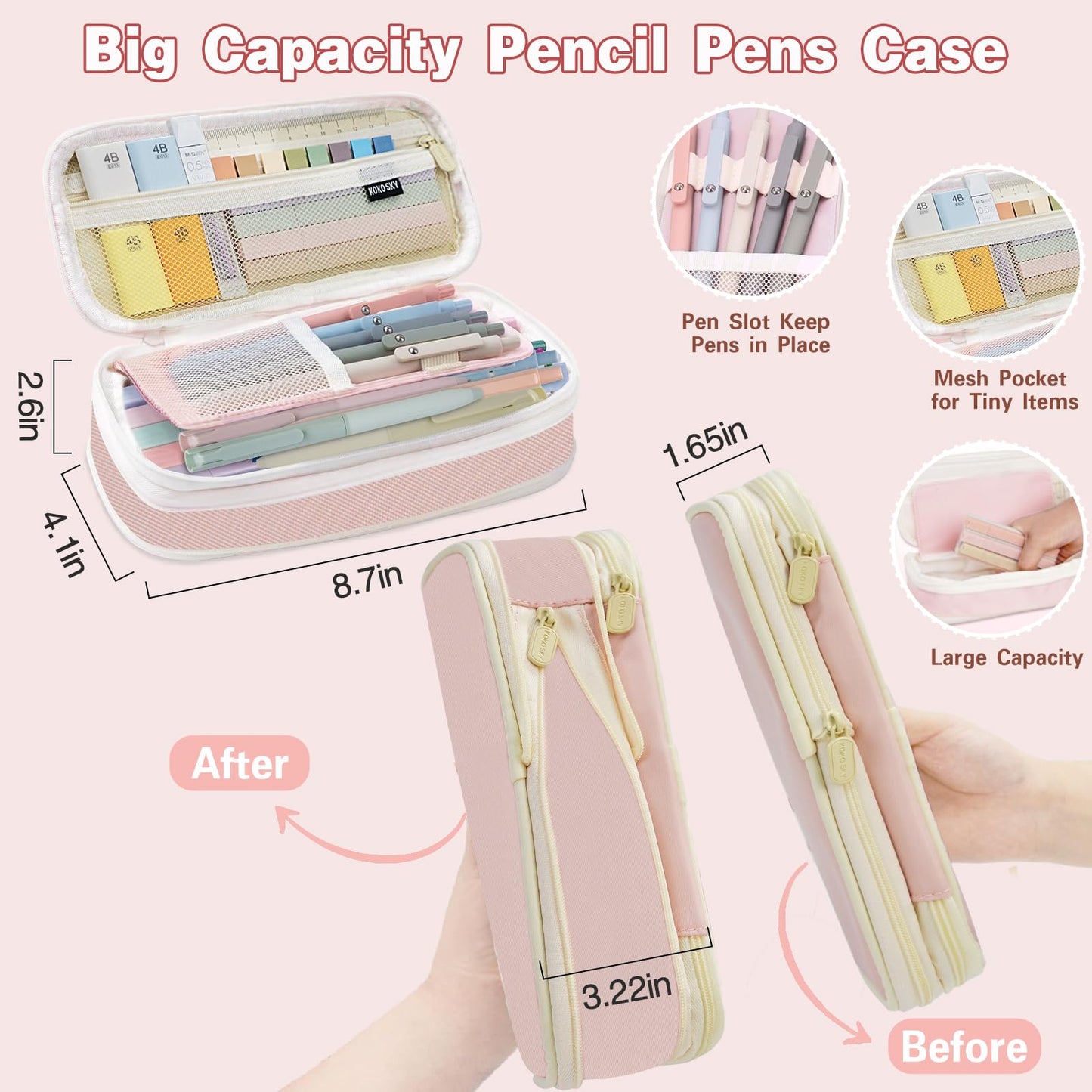 HRFGWDD 52 PCS Aesthetic School Supplies with Highlighters, Mechanical Pencils, Color Ink Gel pens, Pencil Case, Bible Study Supplies, Pens Pencils and Highlighters Set, Stationary Set for Student