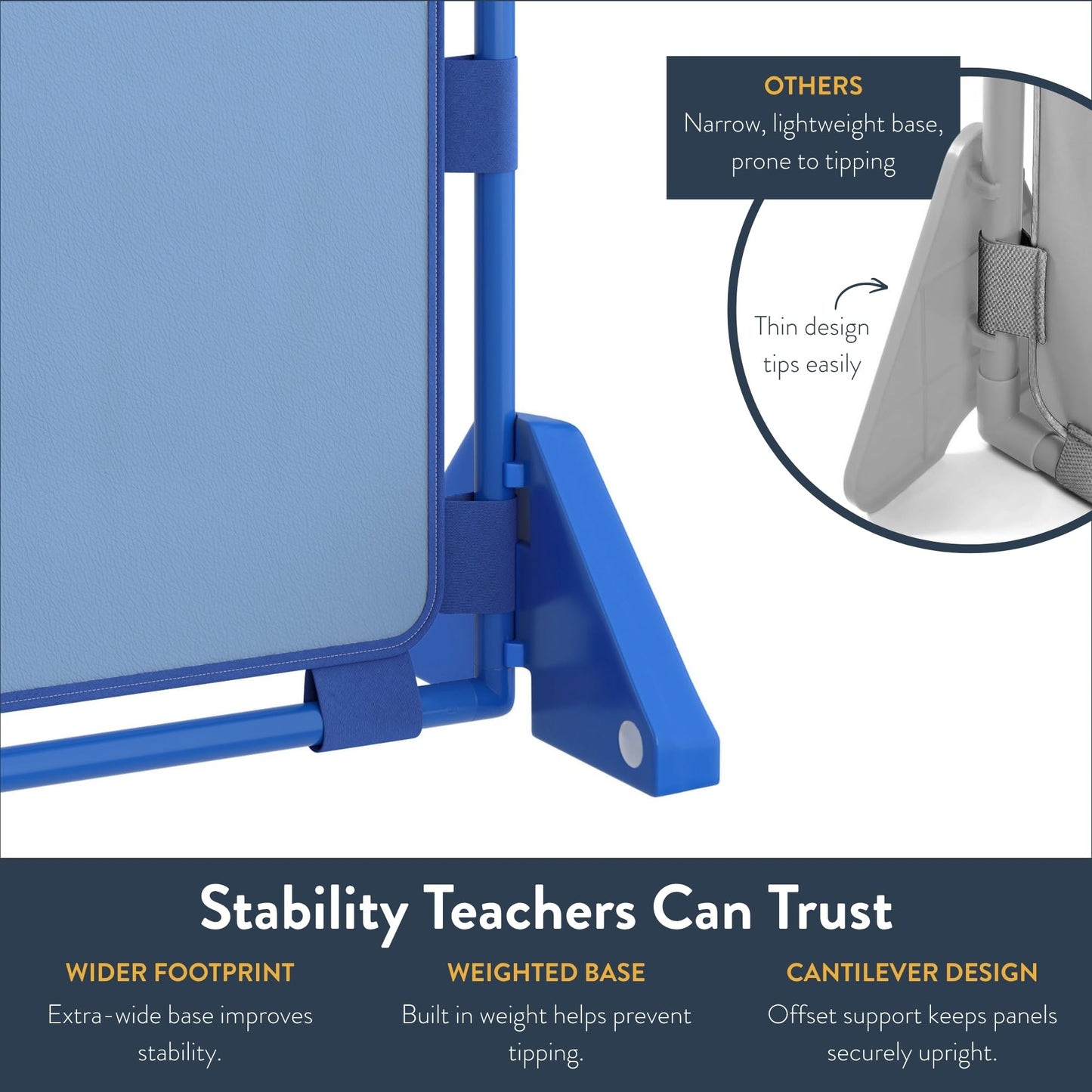 Children's Factory Big Screen PlayPanel, Kids Room Divider, Classroom Privacy Screen, Cantilever Feet Included, Sky Blue