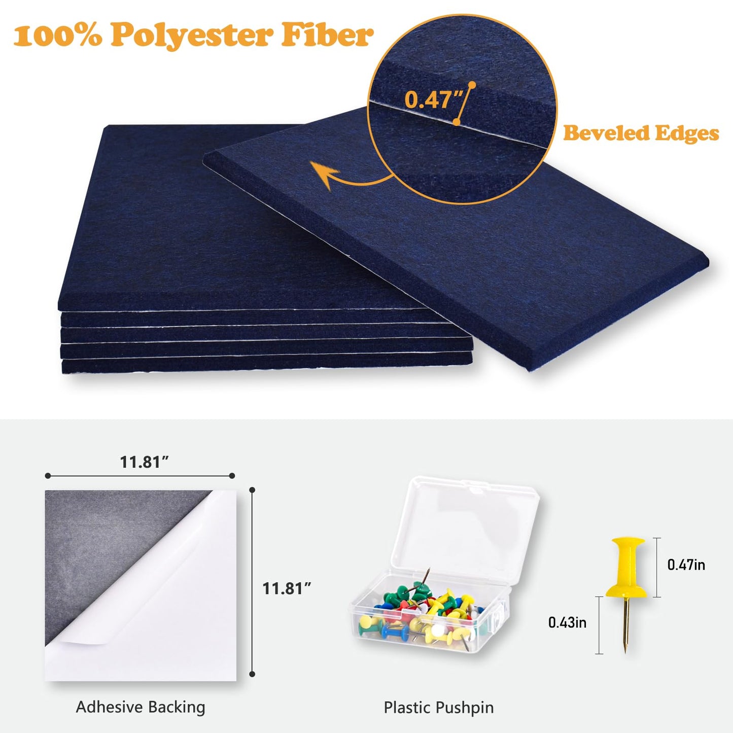 Thick Cork Board Tiles for Wall with Push Pins, Removable 36"x24"x0.47" Bulletin Board Sets, Magrowill 6 Packs Felt Panels Self-Adhesive Pin Board