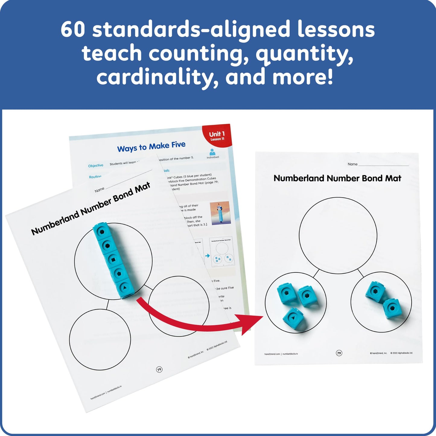 hand2mind Number Routines with Numberblocks Class Set, Preschool Learning Activities, Math Manipulatives Kindergarten, Counting Blocks, Number Linking Cubes, Kids Educational Toys