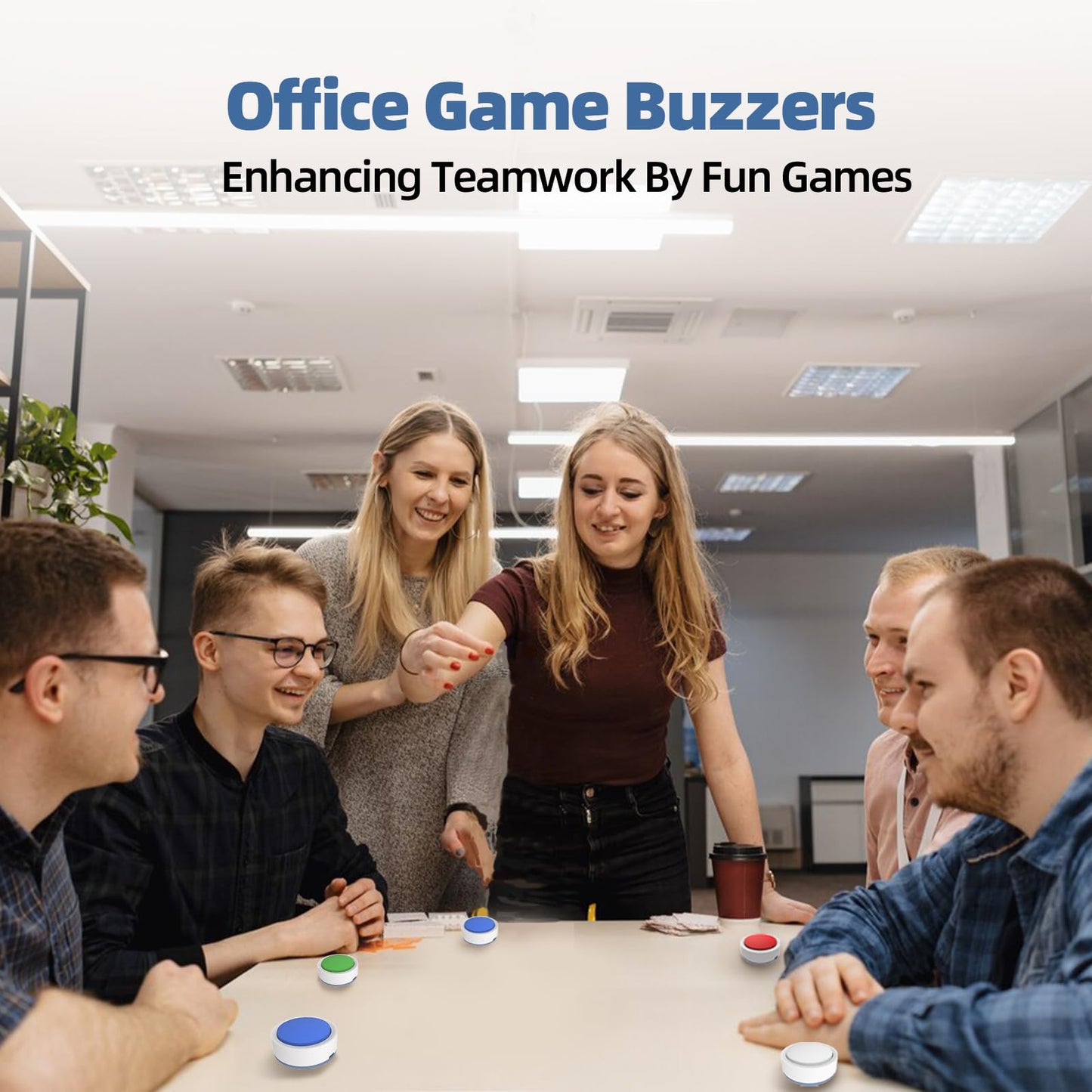 SavvyMate Game Buzzer System with Display, 8 Player Quiz Buzzers, Buzzers for Trivia Games, Game Show Buzzers, Voice Prompt Trivia Buzzer System for Classroom, Family Parties/Group Game Activities
