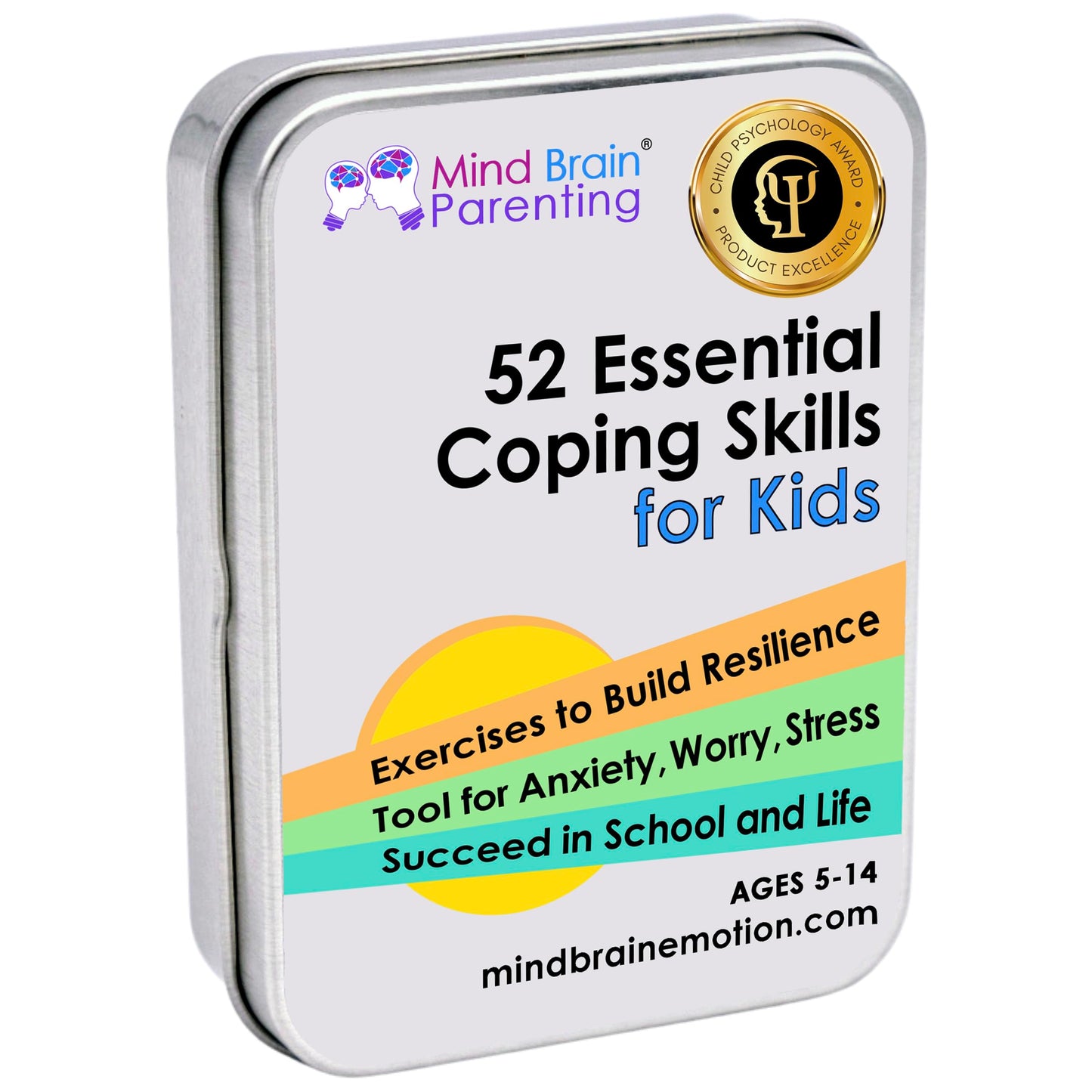 Mind Brain Emotion 52 Essential Coping Skills for Kids: Mindfulness CBT Cards for Stress, Anxiety, Anger, Executive Functioning, Coping Strategies for Anxious Generation, Family, School Therapy Game
