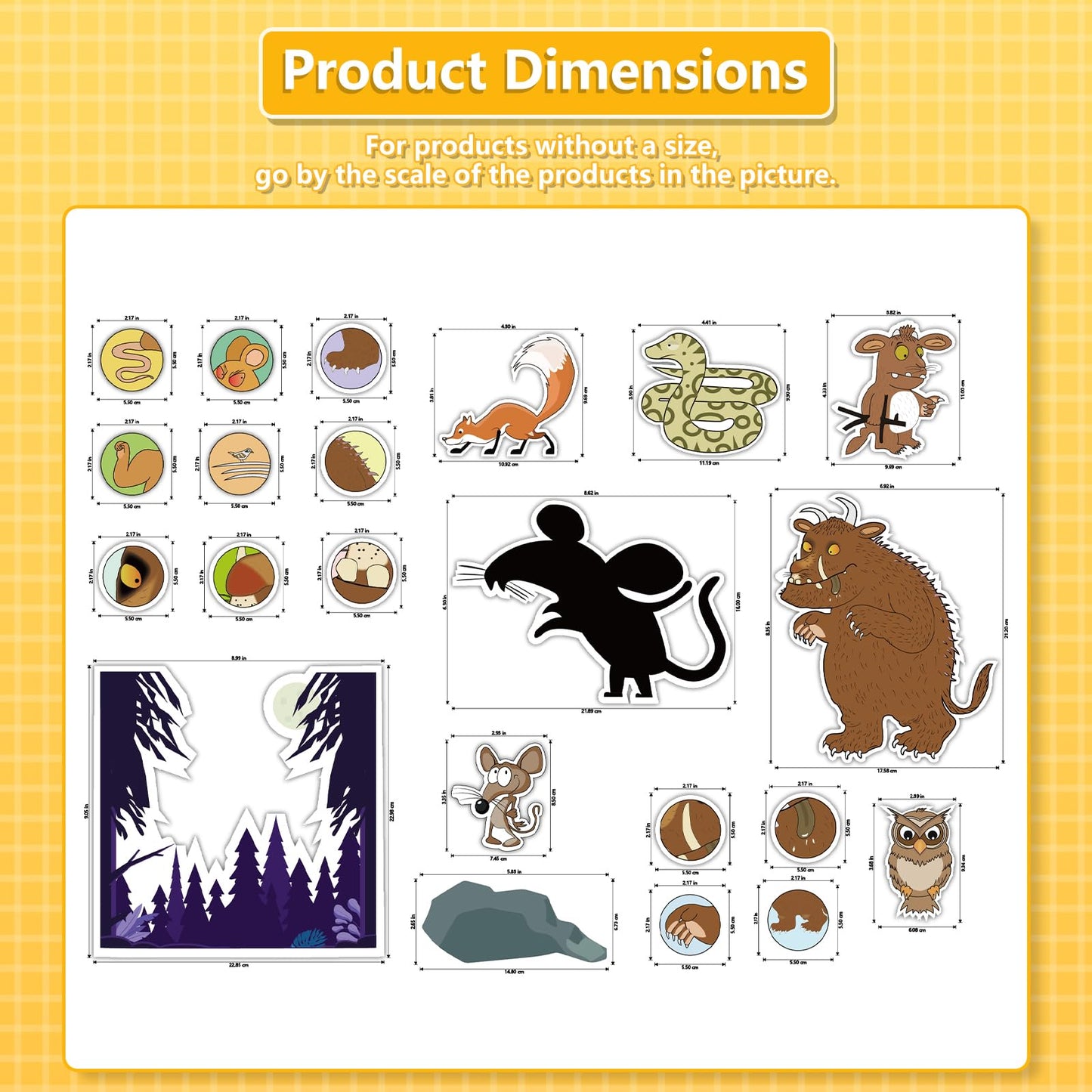 Ai fsem 22 Pcs The Gruffalo Felt Story Board Pieces Flannel Board for The Classroom Autism Learning Materials Felt Board Story Sets