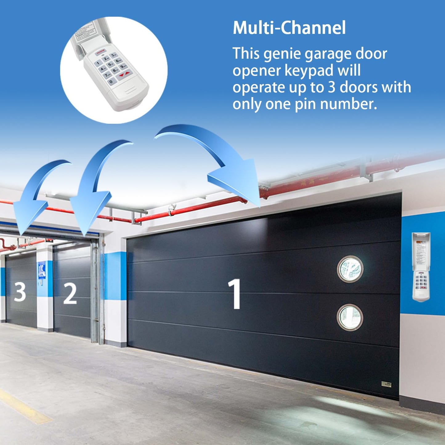 XDTKML for Genie Garage Door Opener Keypad Compatible with All Genie Intellicode Overhead Door Codedodger and Dip Switch Opener for 1995-Current Models 315/390MHZ Wireless Keyless Keypad Replacement