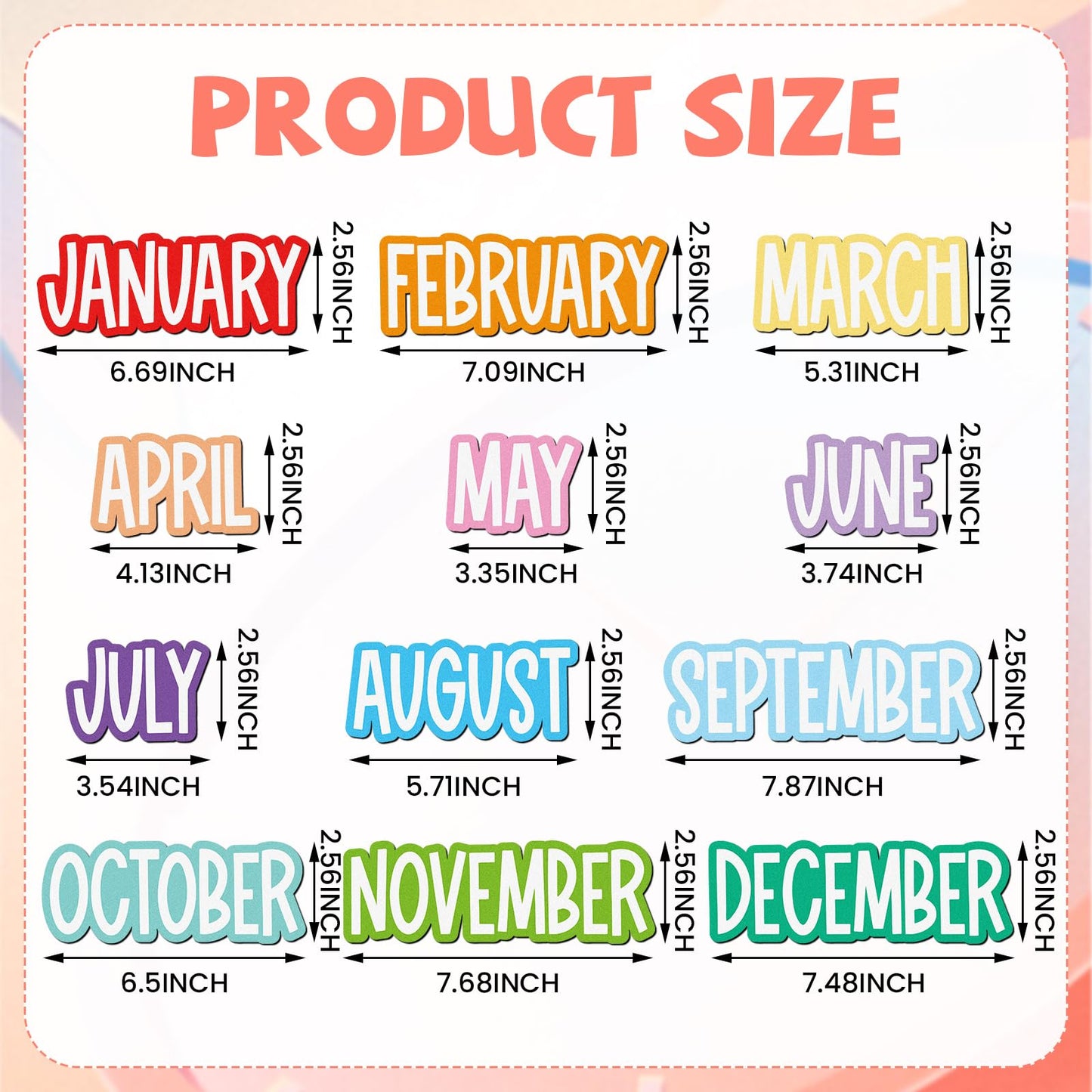 LemonSecret 12 Pcs Magnetic Monthly Headliners Months of The Year Bulletin Board Set whiteboard Calendar Month Headers for Classroom Decoration (Pastel)