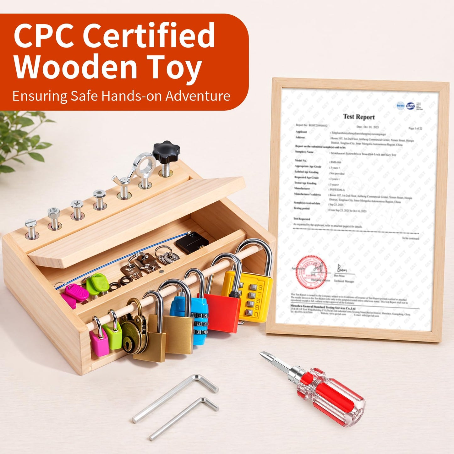 INIFEIDALA Montessori Toys for 3 4 5 Year Old,Montessori Screwdriver Board Set-Lock and Key Toy,Kids Tool Set,Preschool Learning Sensory Activities - Fine Motor Skills - STEM Toys