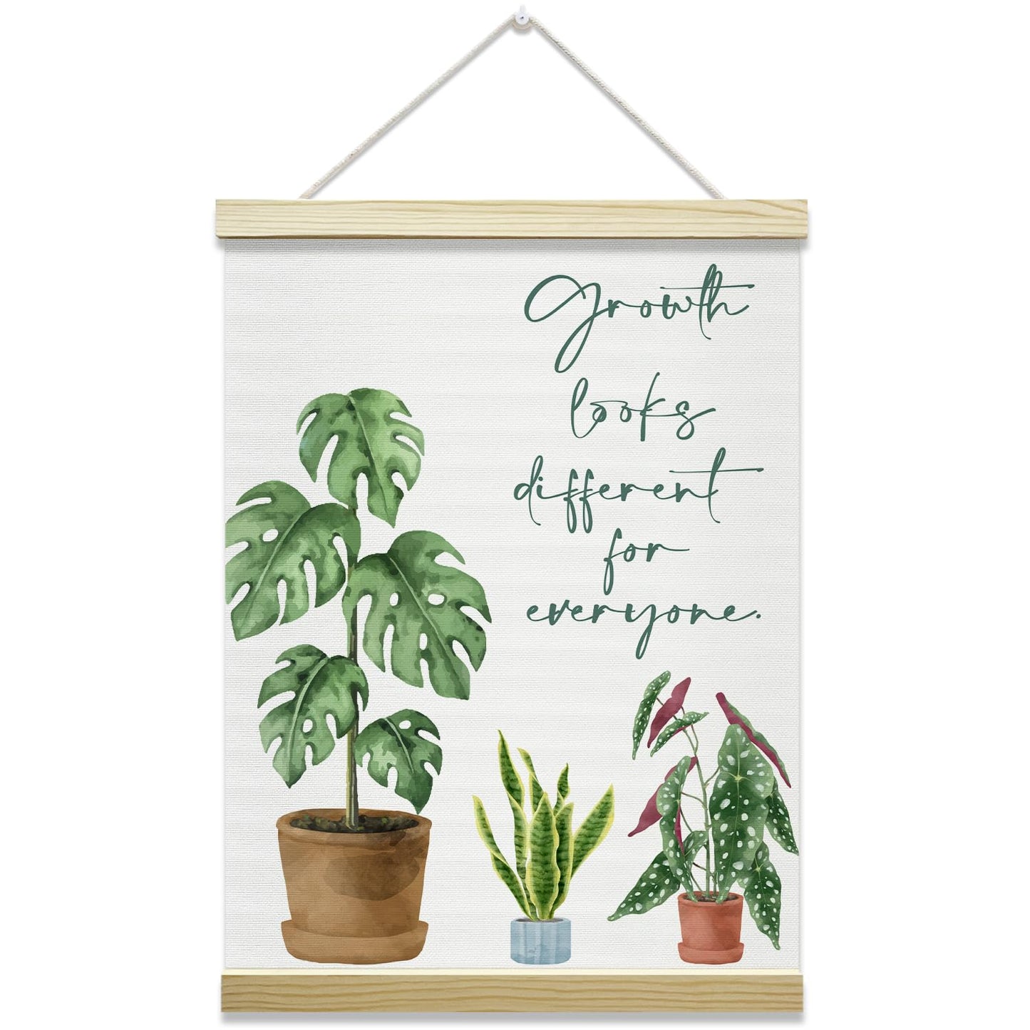Mental Health Poster Hanger Frame-Growth Looks Different for Everyone, Positive Posters Canvas Wall Art for Therapy Counseling Office Classroom Decor, 12x16 Inches -020