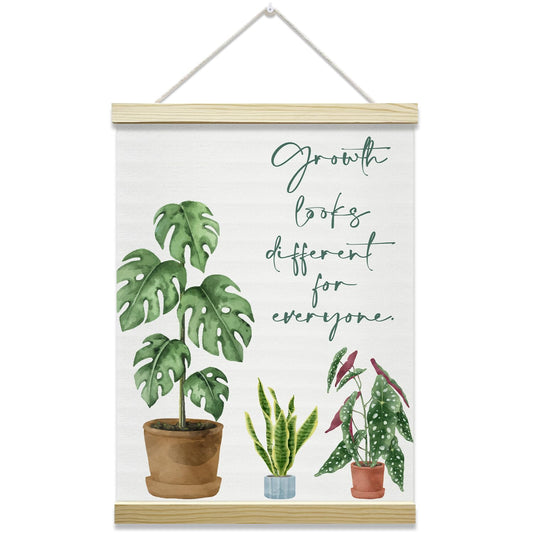 Mental Health Poster Hanger Frame-Growth Looks Different for Everyone, Positive Posters Canvas Wall Art for Therapy Counseling Office Classroom Decor, 12x16 Inches -020