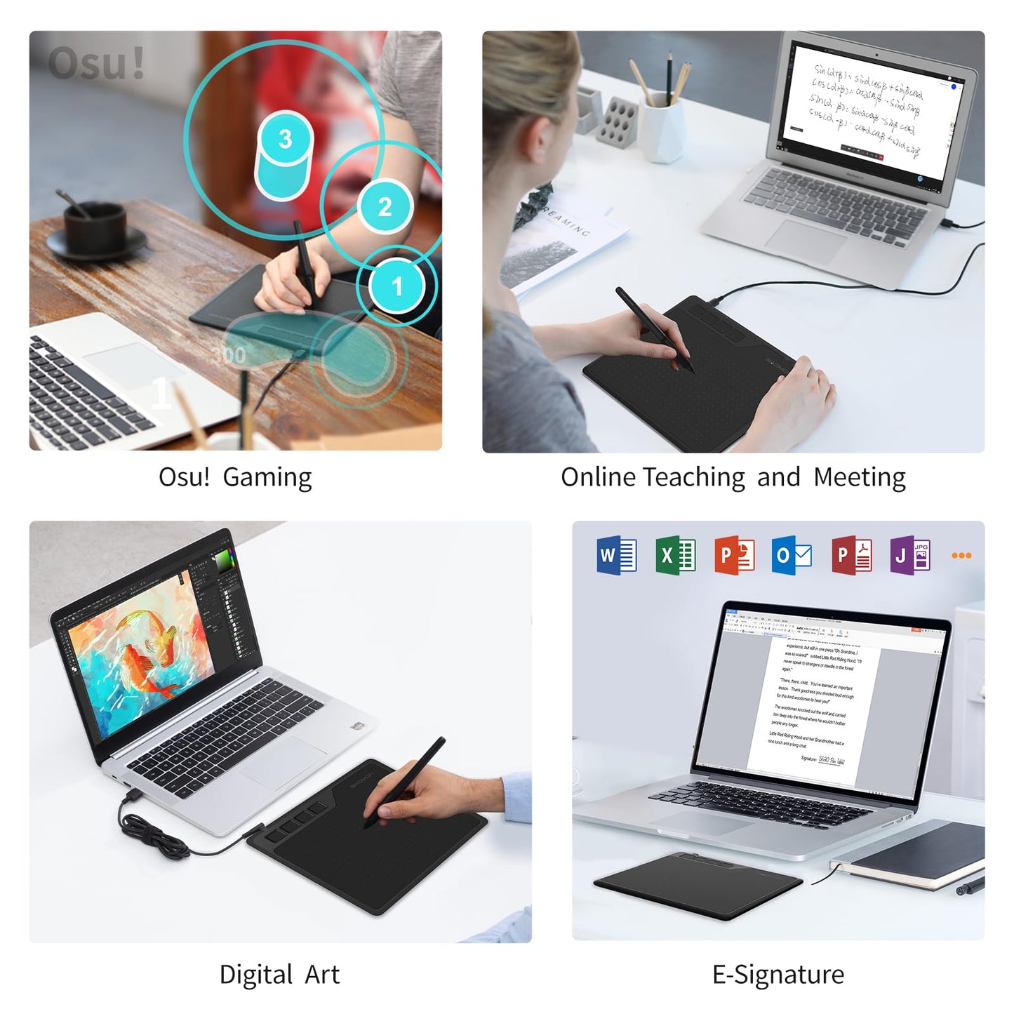 GAOMON S620 Drawing Tablet 6.5 x 4 Inch Graphics Tablet with 8192 Passive Pen 4 Customizable ExpressKeys for Digital Art, Painting, OSU Playing, Compatible with Windows PC, Mac