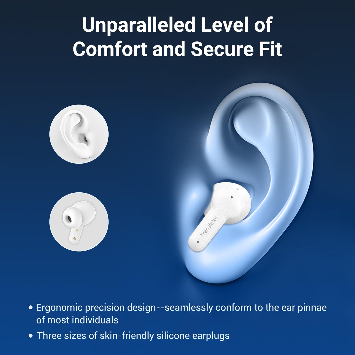 Anfier M3 AI Translation Earbuds Real Time, Offline Translator Device in 144 Languages, 3-in-1 Audífonos Traductores, Lifetime-Free Language Headphones for iOS & Android with Earbuds Cleaning Brush