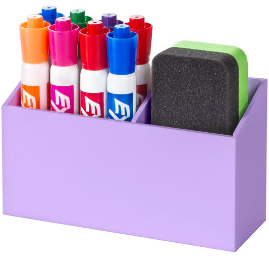 BEYGORM Magnetic Dry Erase Marker Holder for Whiteboard,Non-slip Acrylic Magnet Pen Holder for Fridge Refrigerator,Locker Organizer for Work,Locker Accessories,Pencil Cup for Desk(Purple)