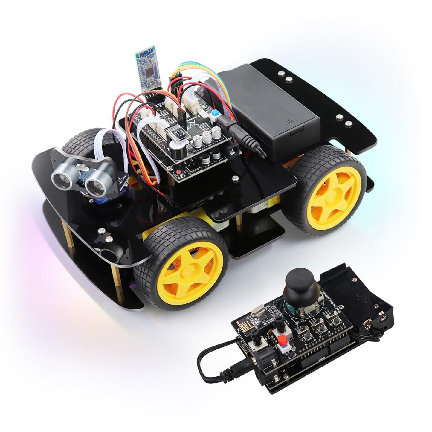 Freenove 4WD Car Kit with Remote (Compatible with Arduino IDE), Line Tracking, Obstacle Avoidance, Wireless Control App, Ultrasonic Sensor Motor Servo