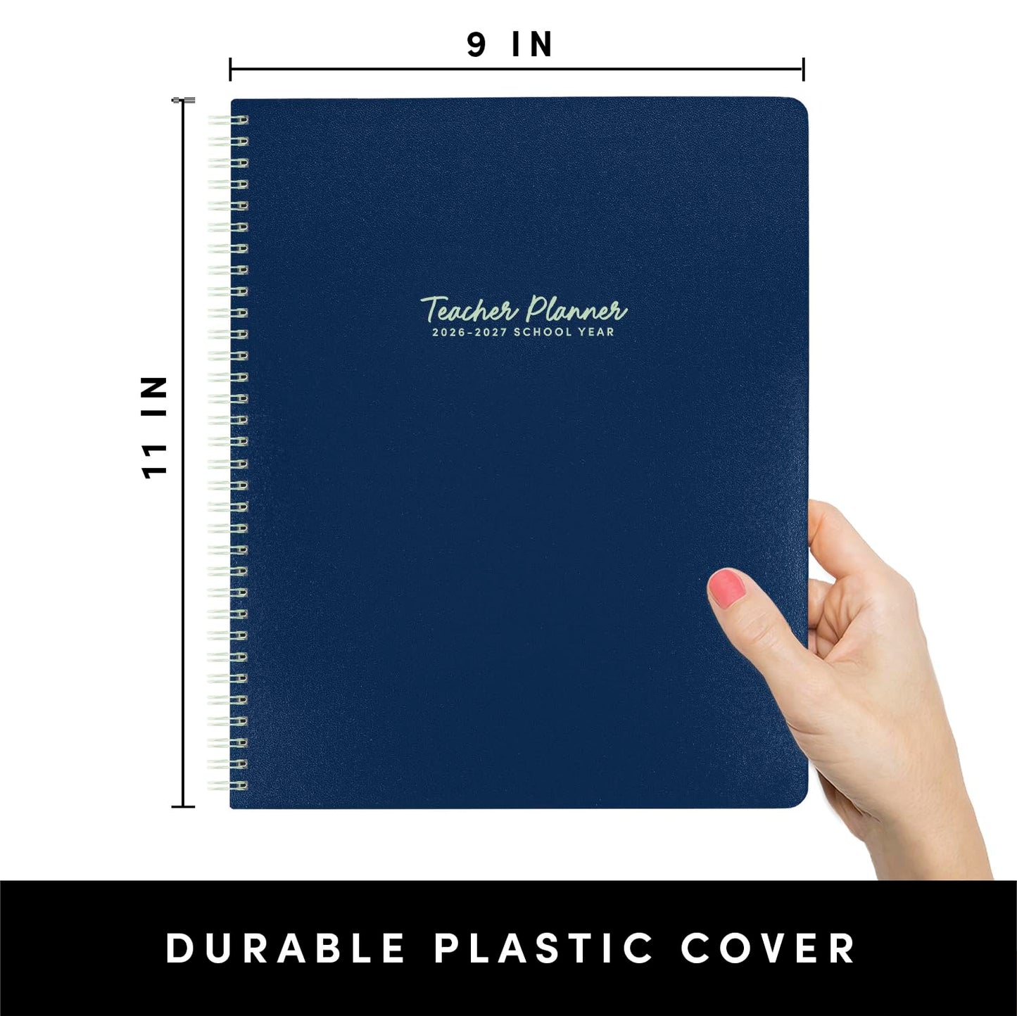 PAPERAGE Teacher Planner, Weekly & Monthly Academic Planner & Calendar, 12-Months, July 2026 - June 2027, (9.5" x 11"), Teacher Lesson Planning Book with Tabs, Stickers & Inner Pocket, Royal Blue