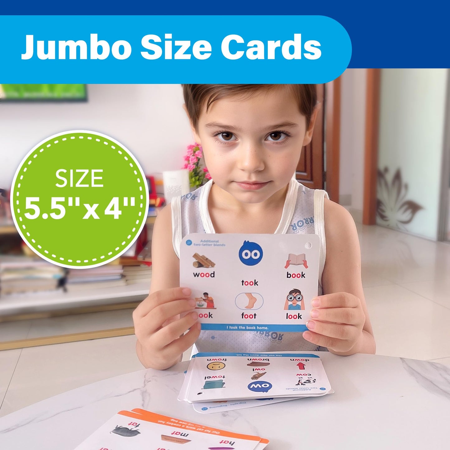 Phonics Flash Cards, 76 Cards 24 Principles, Learn to Read Phonics Games, CVC Digraphs Blends Long Vowel Sounds, Classroom Homeschool Educational Toys for Kids Ages 4-8 Kindergarten 1st 2nd Grade