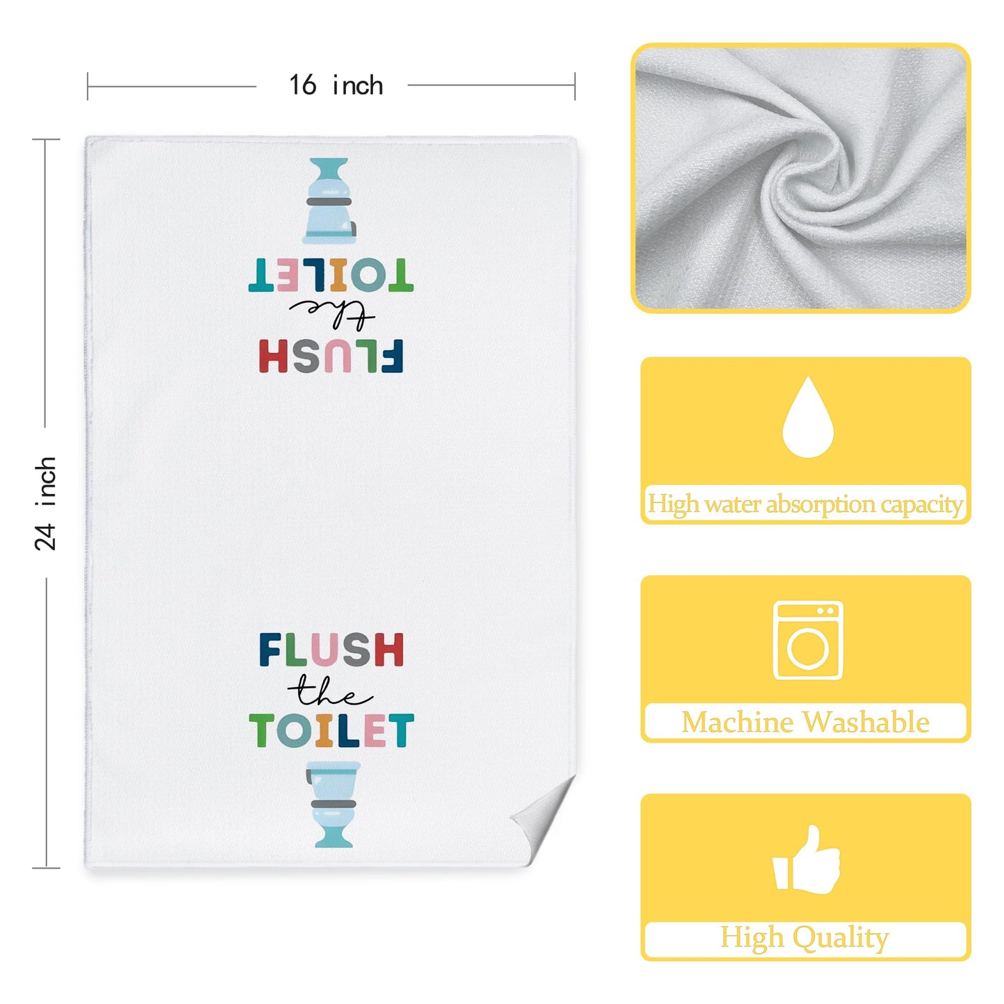 CIOJUNE Kids Bath Towels, Kids Bathroom Decor Sets of 4，Toddler Boys Girls Bathroom Decoration, Kids Decorative Hand Towels for Bath, Wash Your Hands BathroomS Decoration, 16x24 in