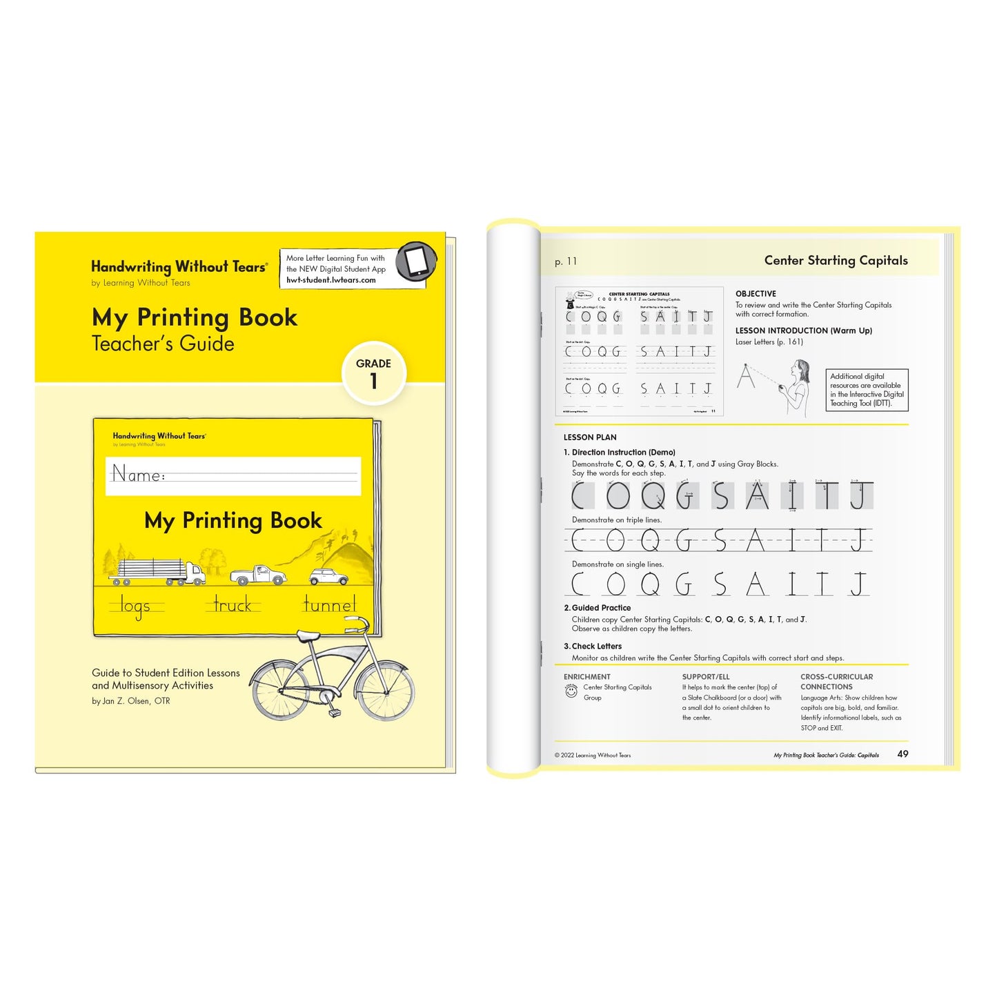 Handwriting Without Tears, 1st Grade Printing Bundle, Age 6+, 1st Grade+, Student Workbook, Writing Journal & Teacher's Guide, School & Home, Language Arts, Tutoring, Tiny Pencils, Desk Strip