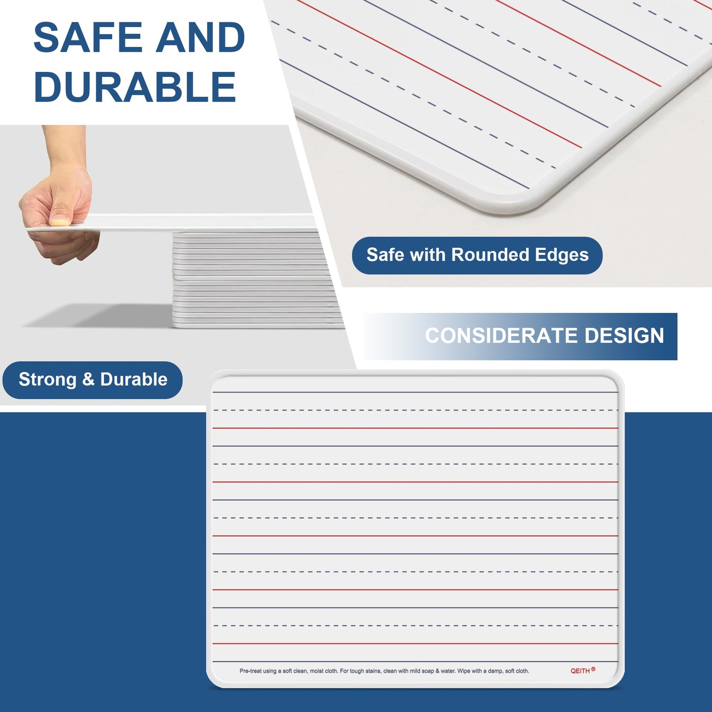 Dry Erase Boards, 6 Pack 9”x12” Magnetic Double Sided Portable Personal Small Whiteboards with Lines, Include 6 Markers, 6 Erasers, 6 X 52 Foam Letters for Kids, Students, Teachers Classroom School
